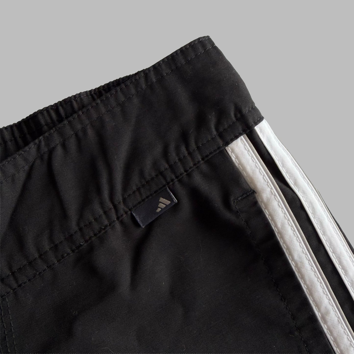 Y2K Adidas Wide Leg Three Stripe Track Pants - L