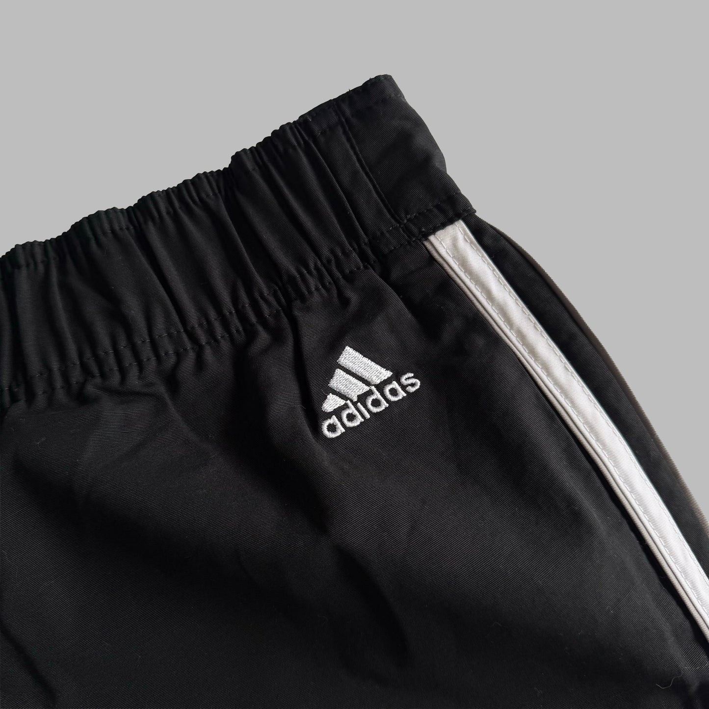 Y2K Adidas Wide Leg Three Stripe Track Pants - L