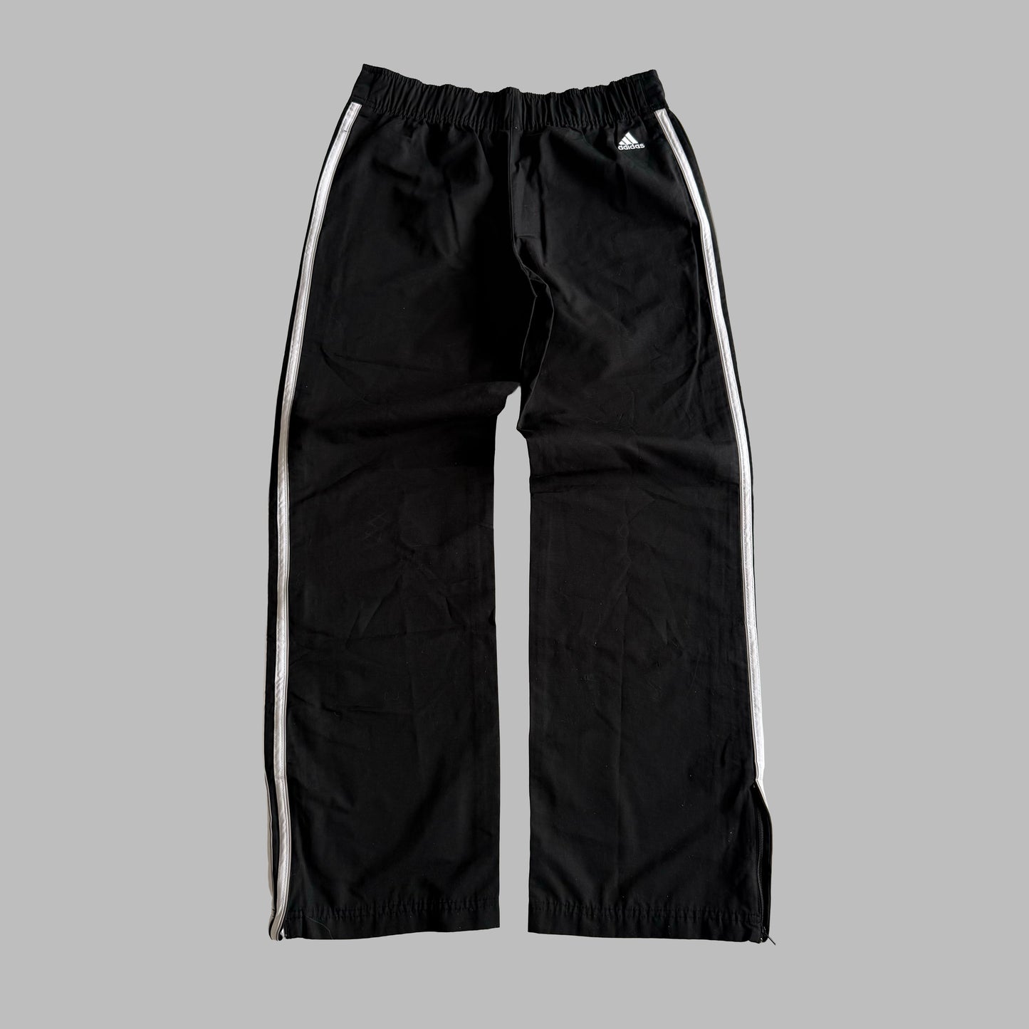 Y2K Adidas Wide Leg Three Stripe Track Pants - L