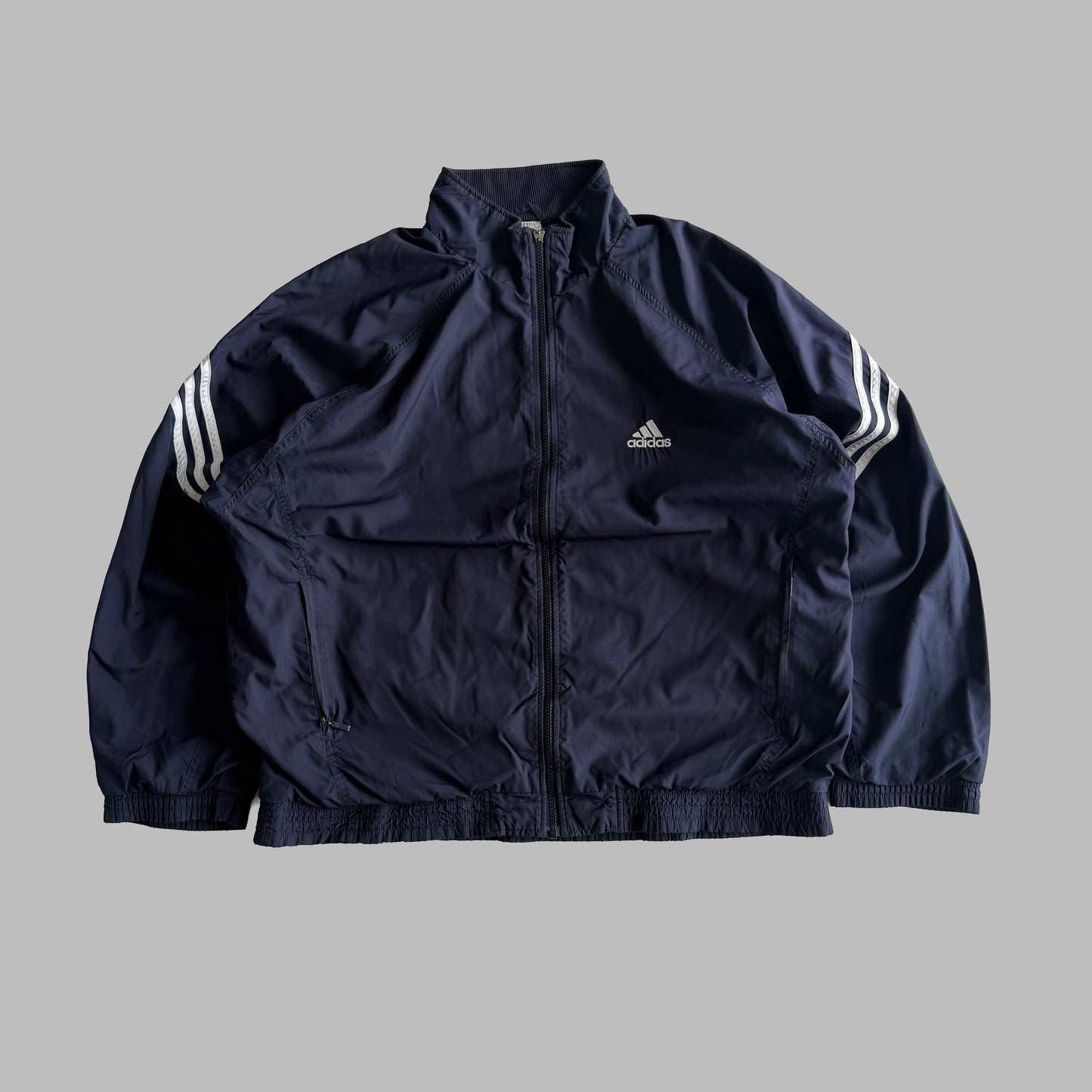 90s Adidas Three Stripe Track Jacket - L
