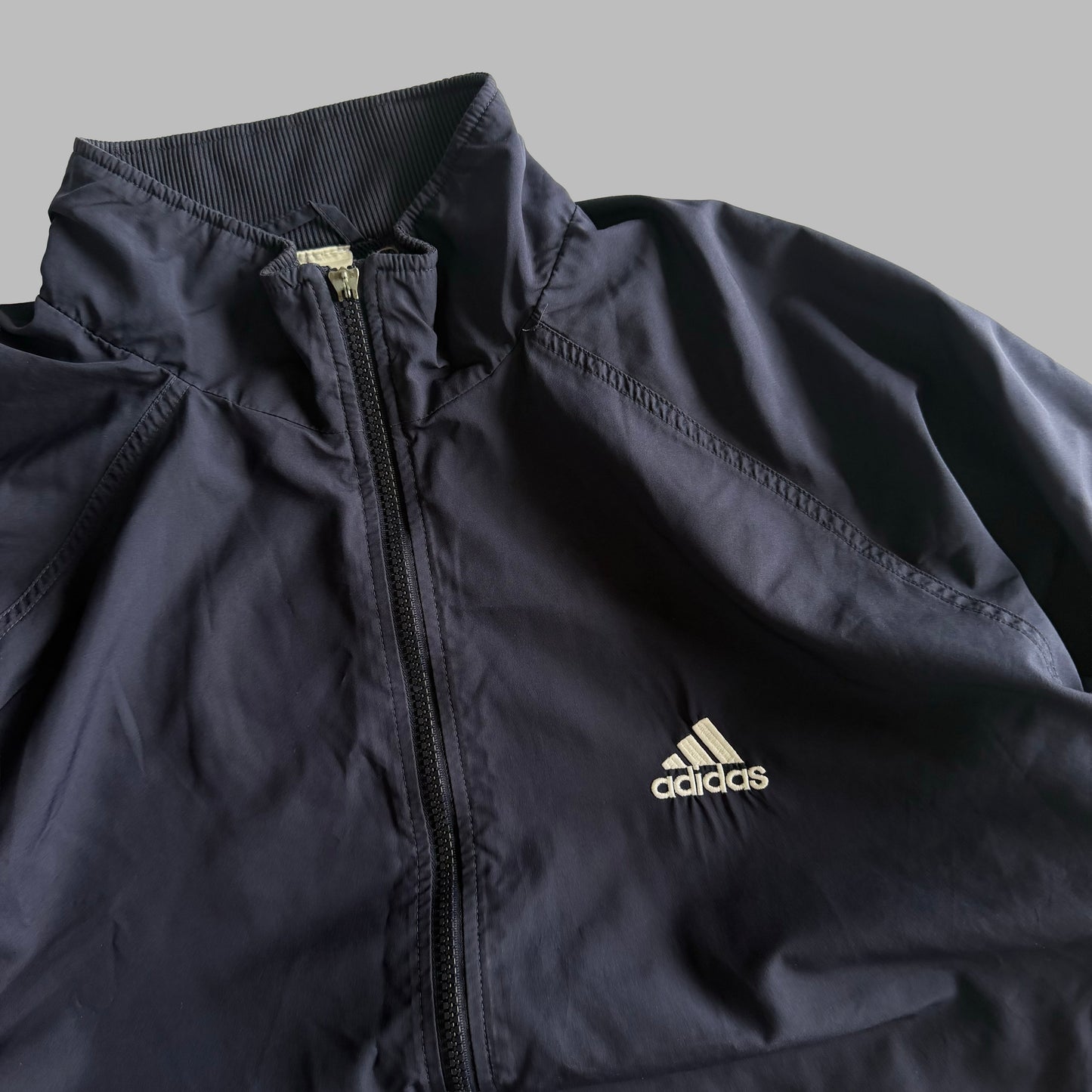 90s Adidas Three Stripe Track Jacket - L