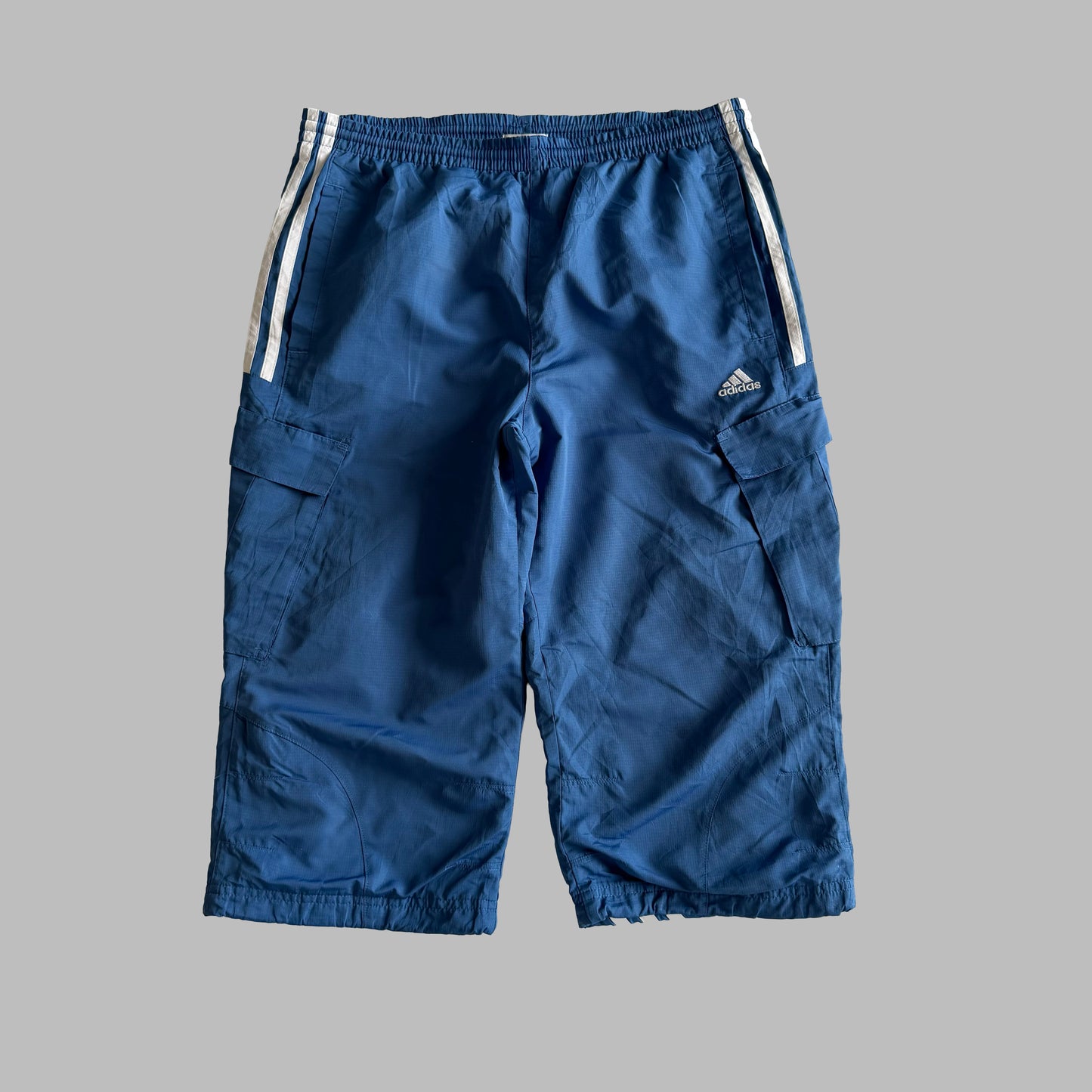 Y2K Adidas Three Stripe Cargo Capris - S