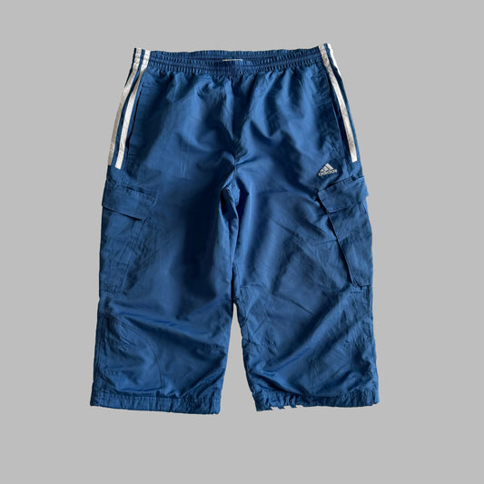 Y2K Adidas Three Stripe Cargo Capris - S