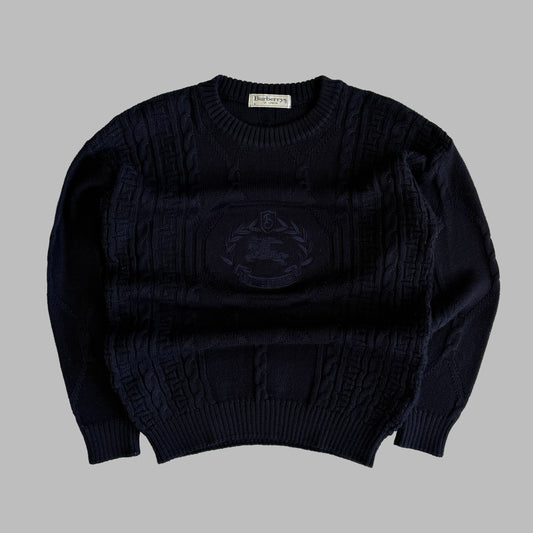 90s Burberry Cable Knit Sweater - M