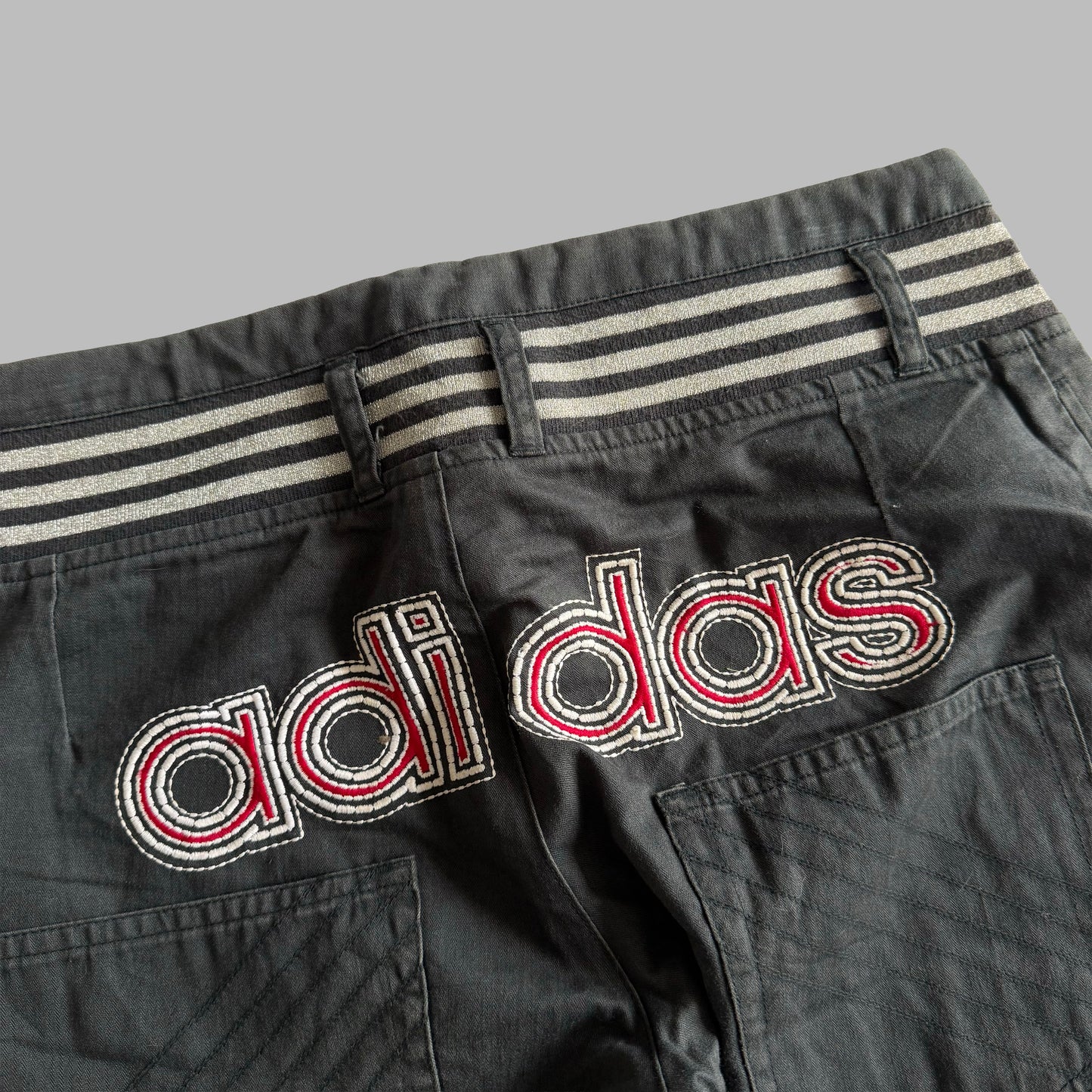 Y2K Adidas Wide Leg Cargo Pants - S