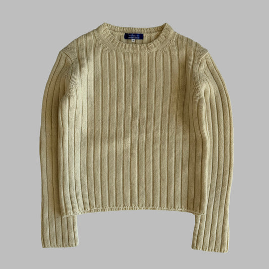 Y2K Burberry Ribbed Heivyweight Knit - M