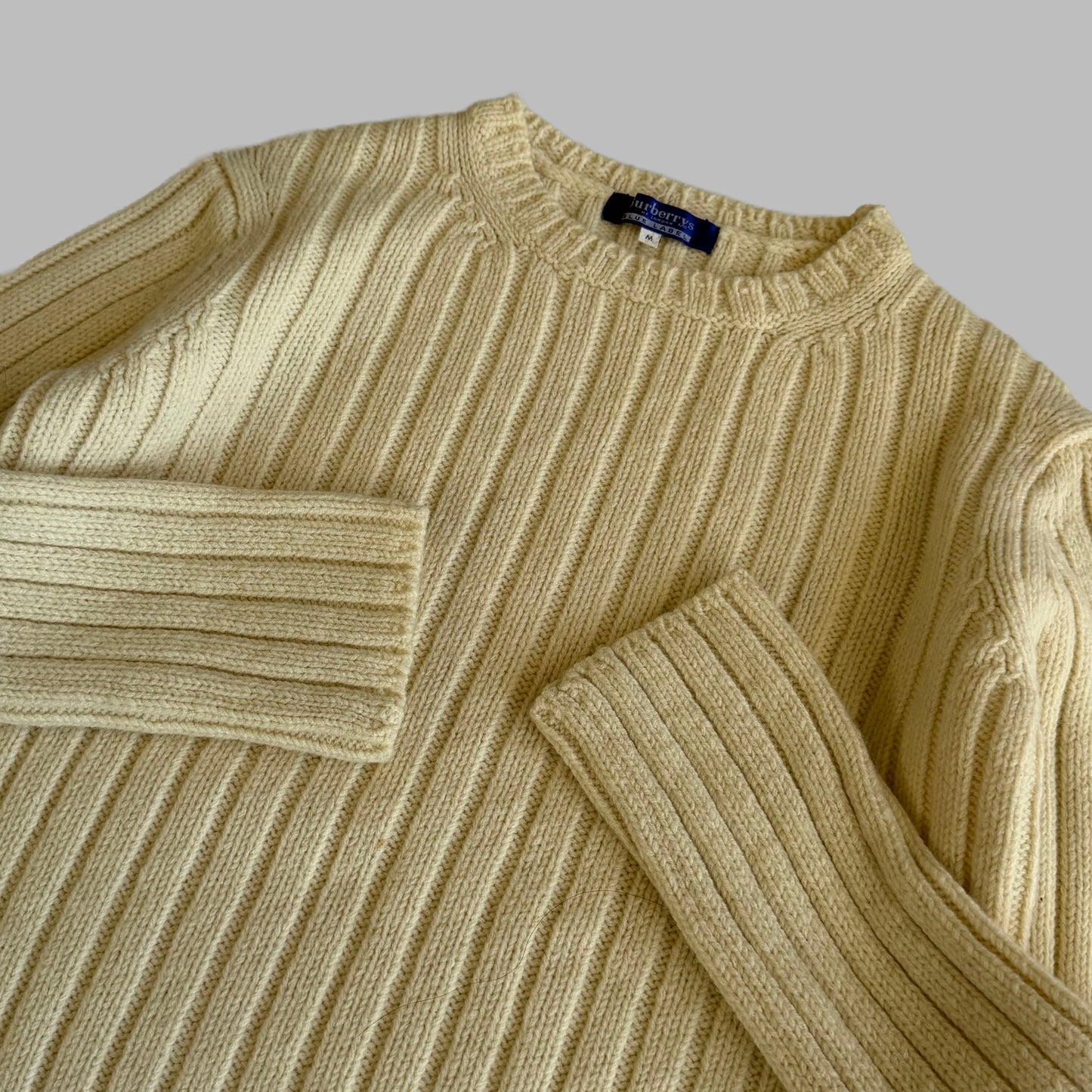 Y2K Burberry Ribbed Heivyweight Knit - M