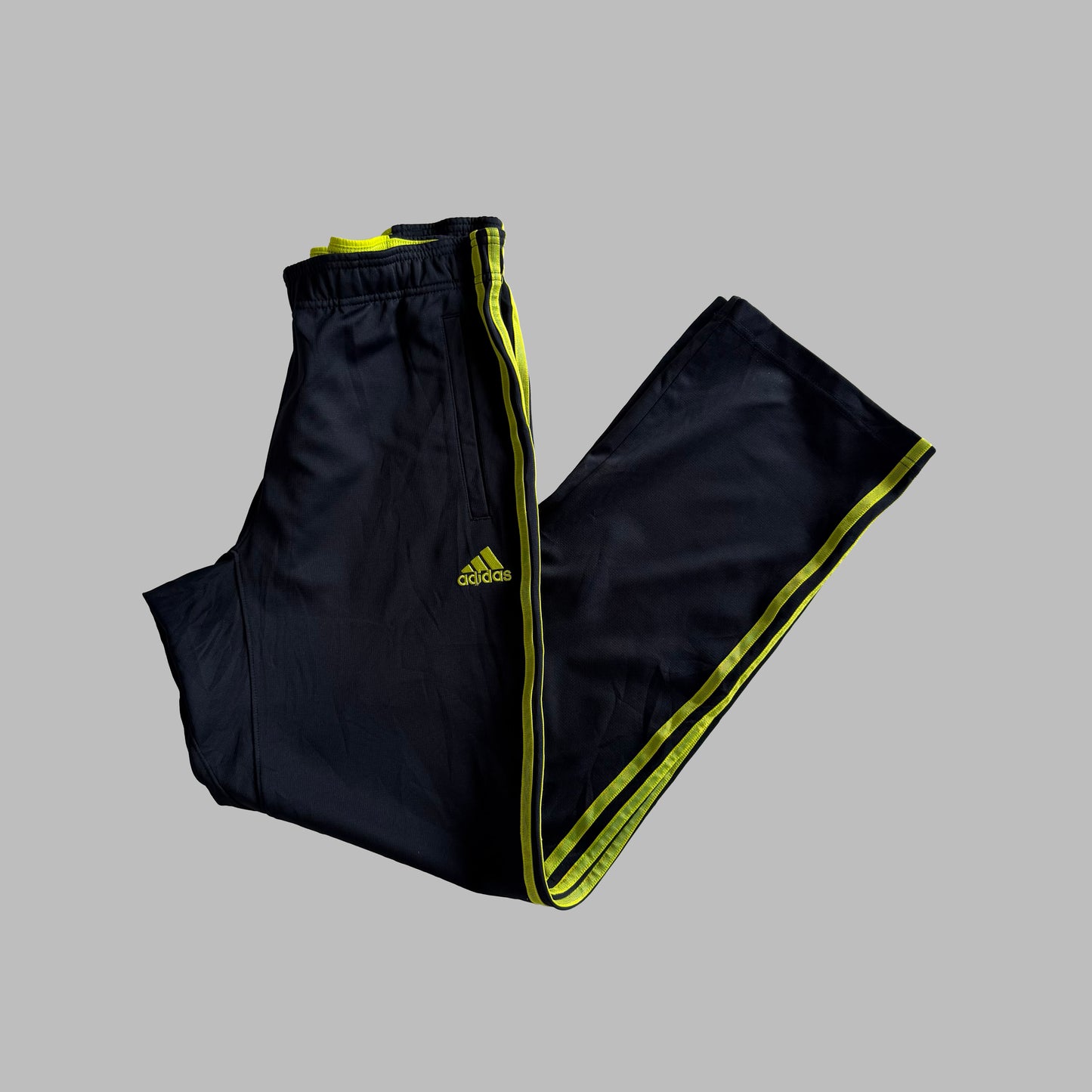 Y2K Adidas Straight Leg Three Stripe Heavyweight Track Pants - S