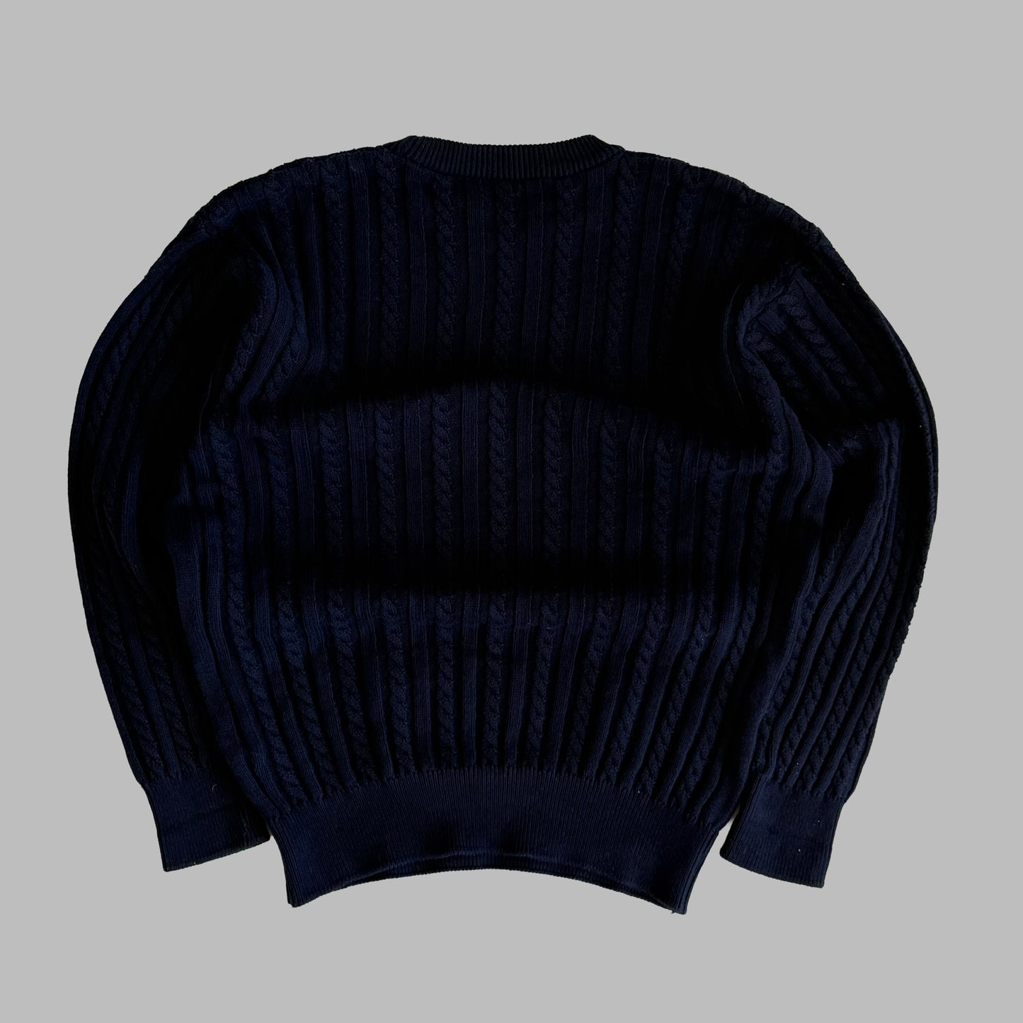 90s Burberry Cable Knit Sweater - L