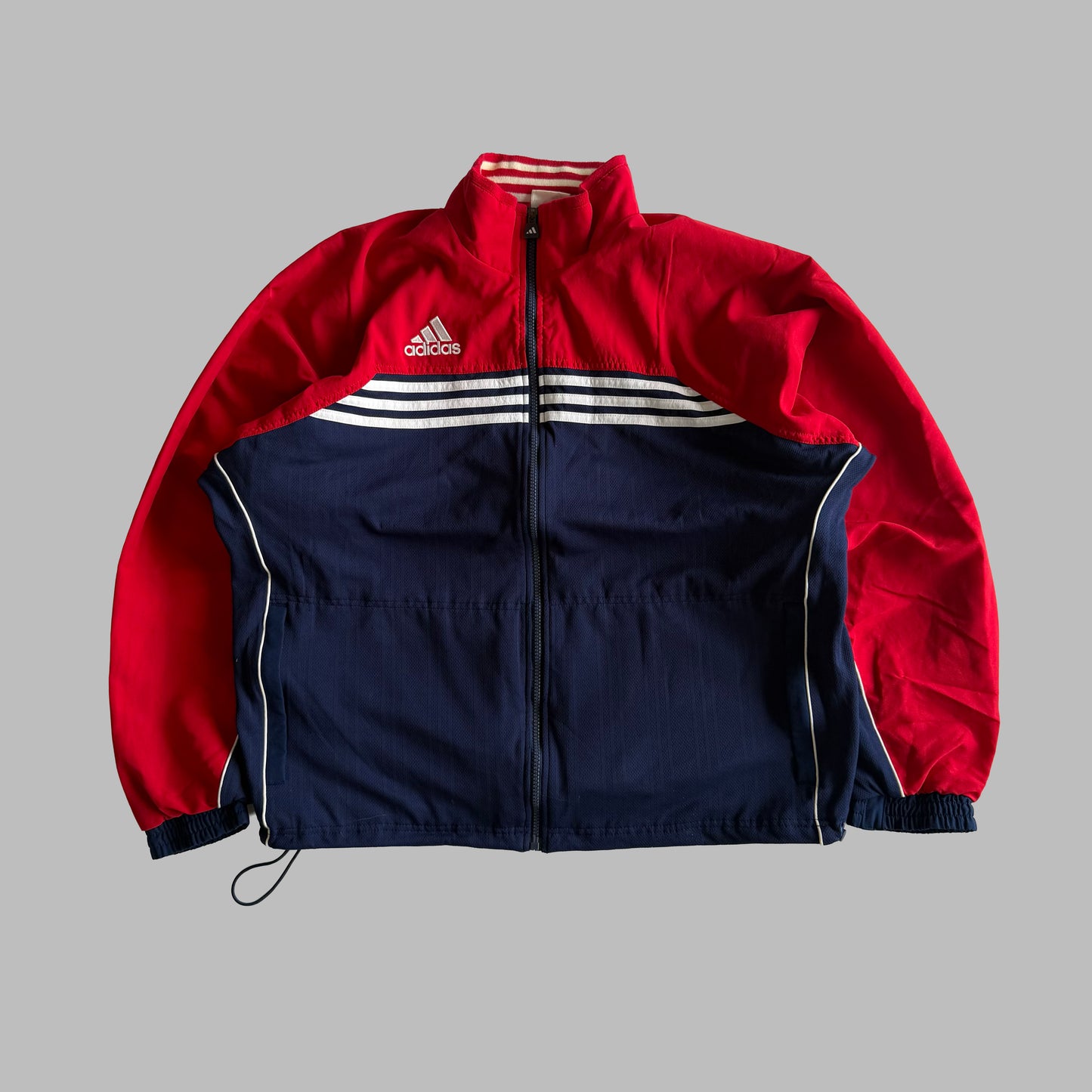 90s Adidas Three Stripe Track Jacket - M