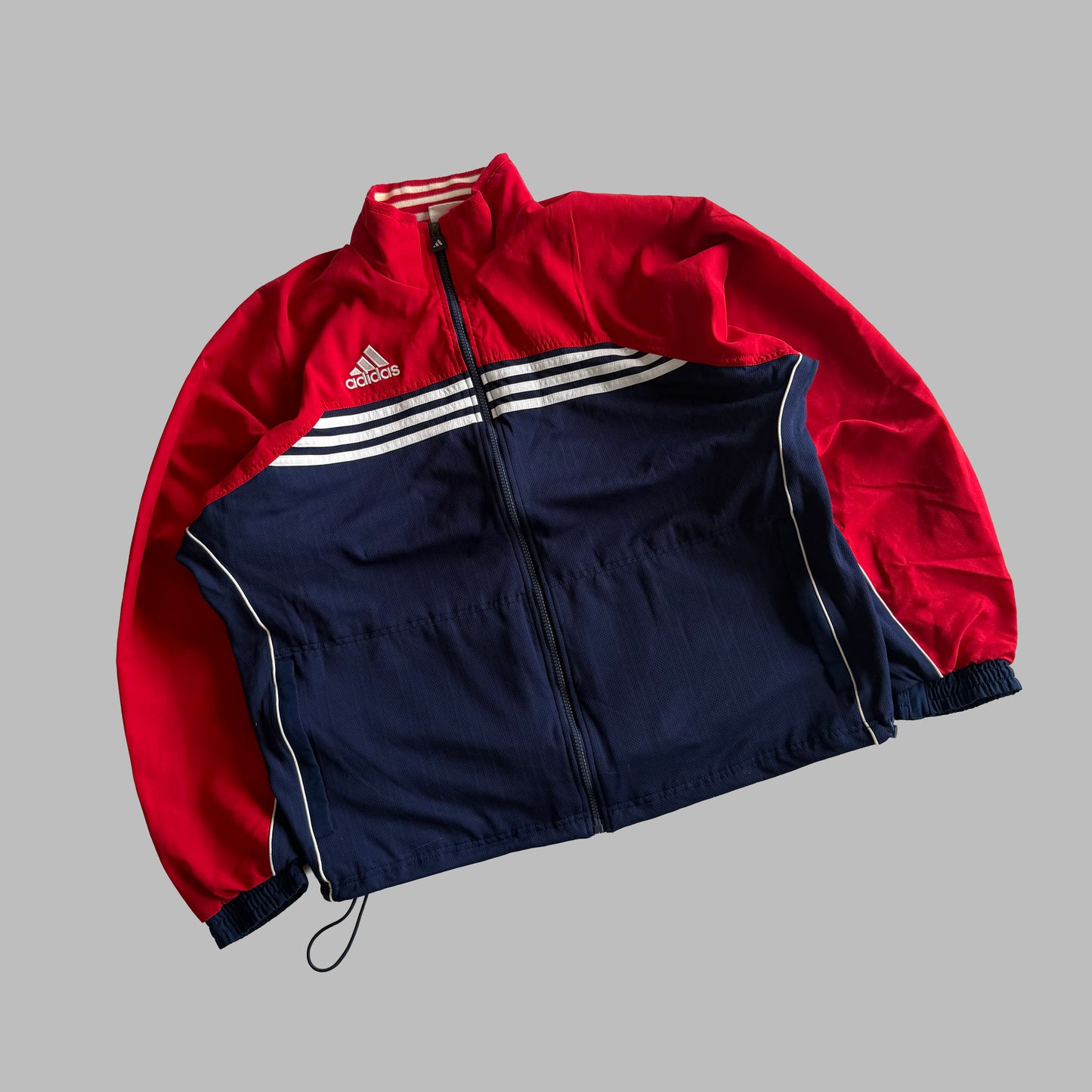90s Adidas Three Stripe Track Jacket - M