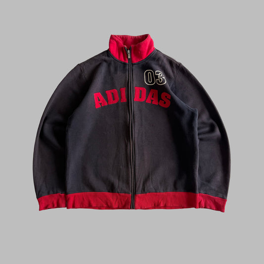 Y2K Adidas Spell Out Track Jacket - L