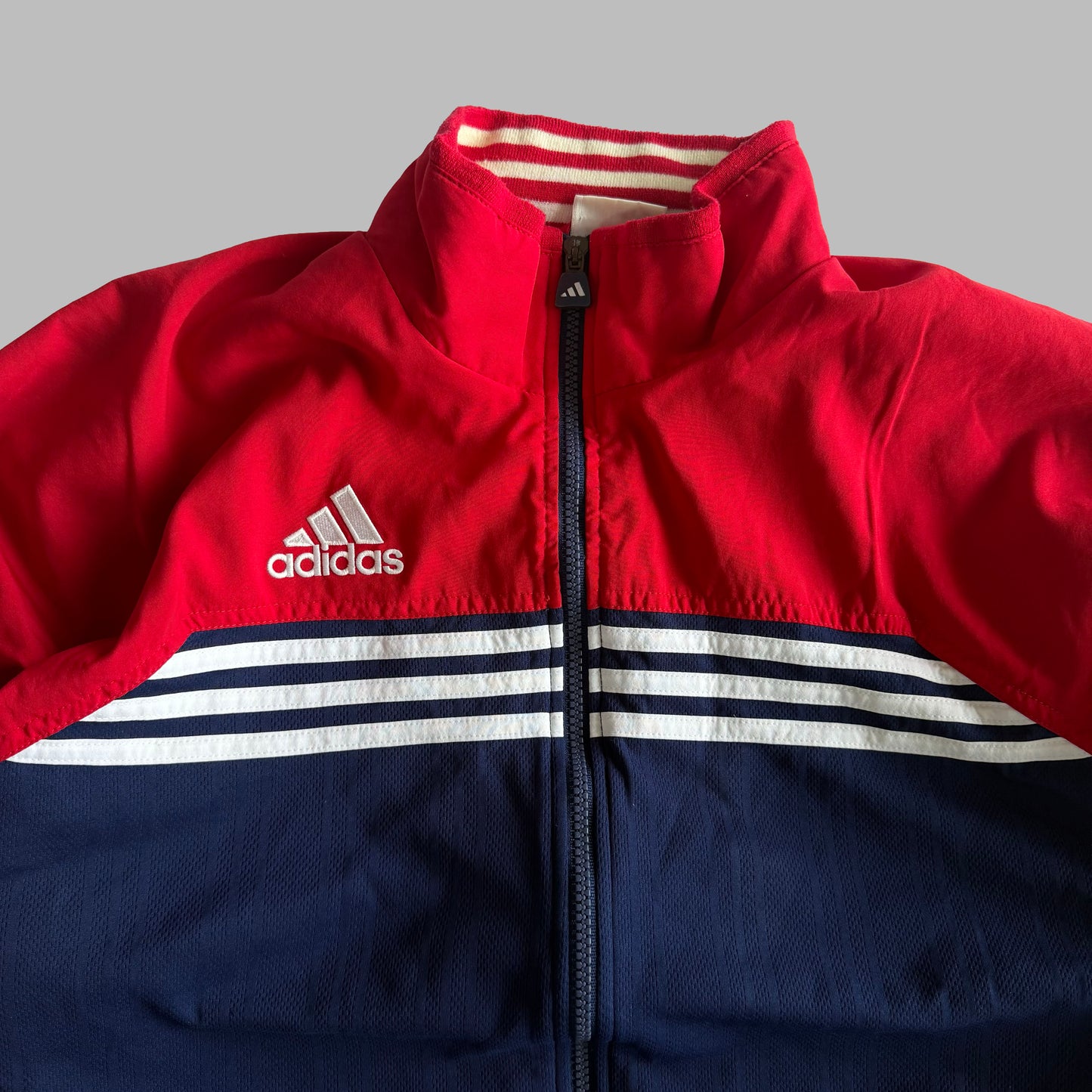 90s Adidas Three Stripe Track Jacket - M