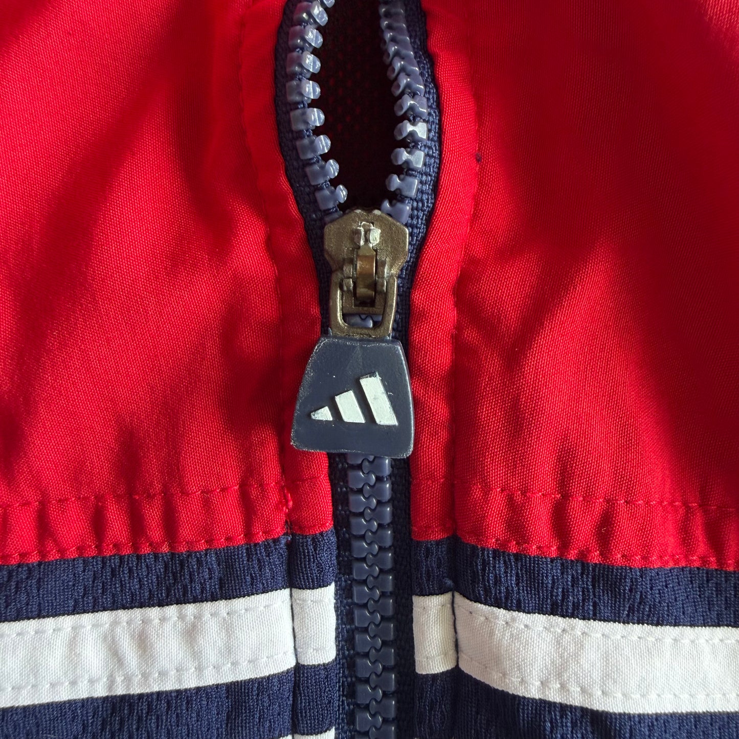 90s Adidas Three Stripe Track Jacket - M