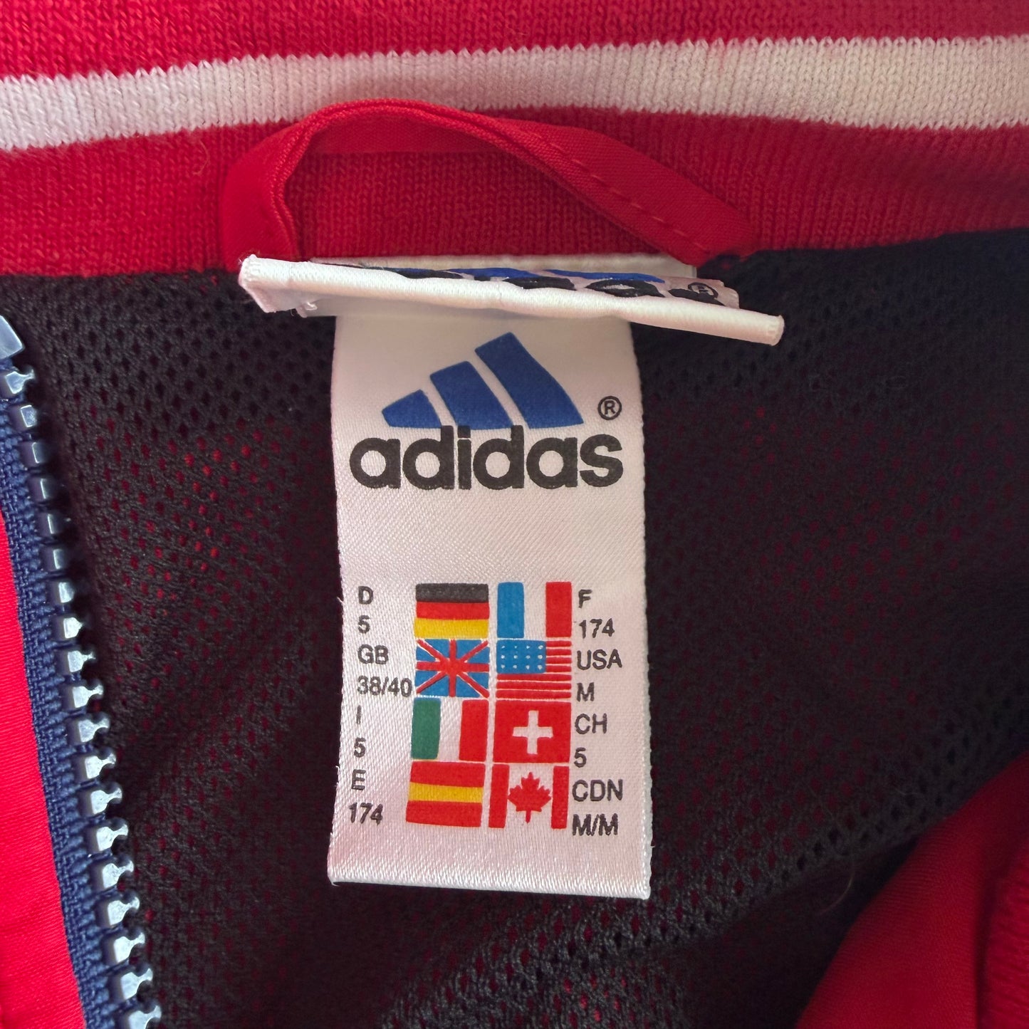 90s Adidas Three Stripe Track Jacket - M