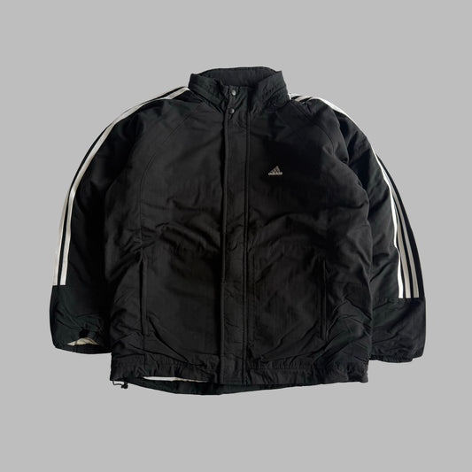 Y2K Adidas Three Stripe Padded Jacket - M