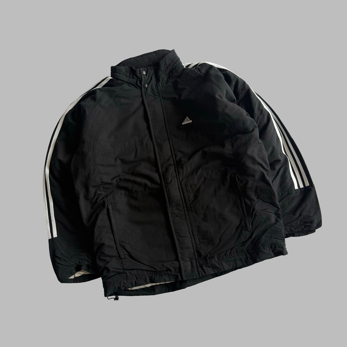 Y2K Adidas Three Stripe Padded Jacket - M