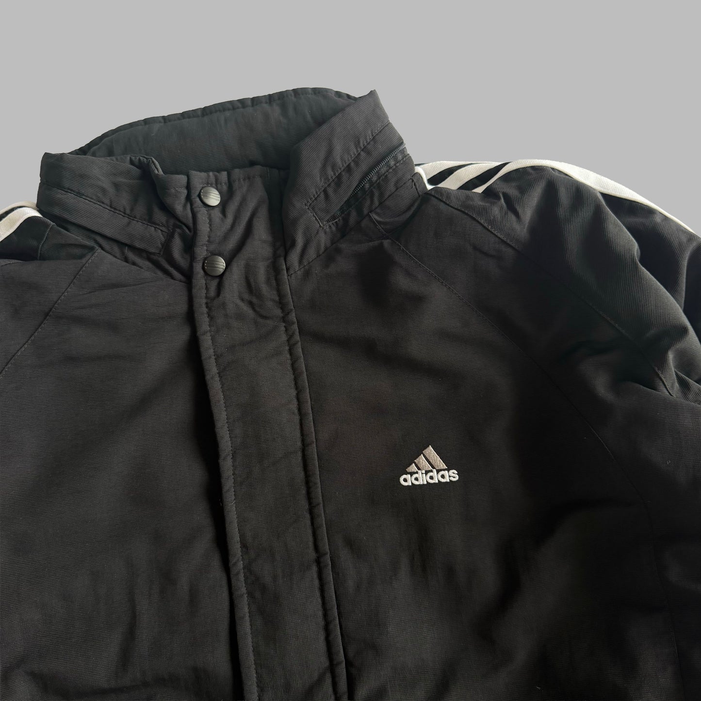 Y2K Adidas Three Stripe Padded Jacket - M