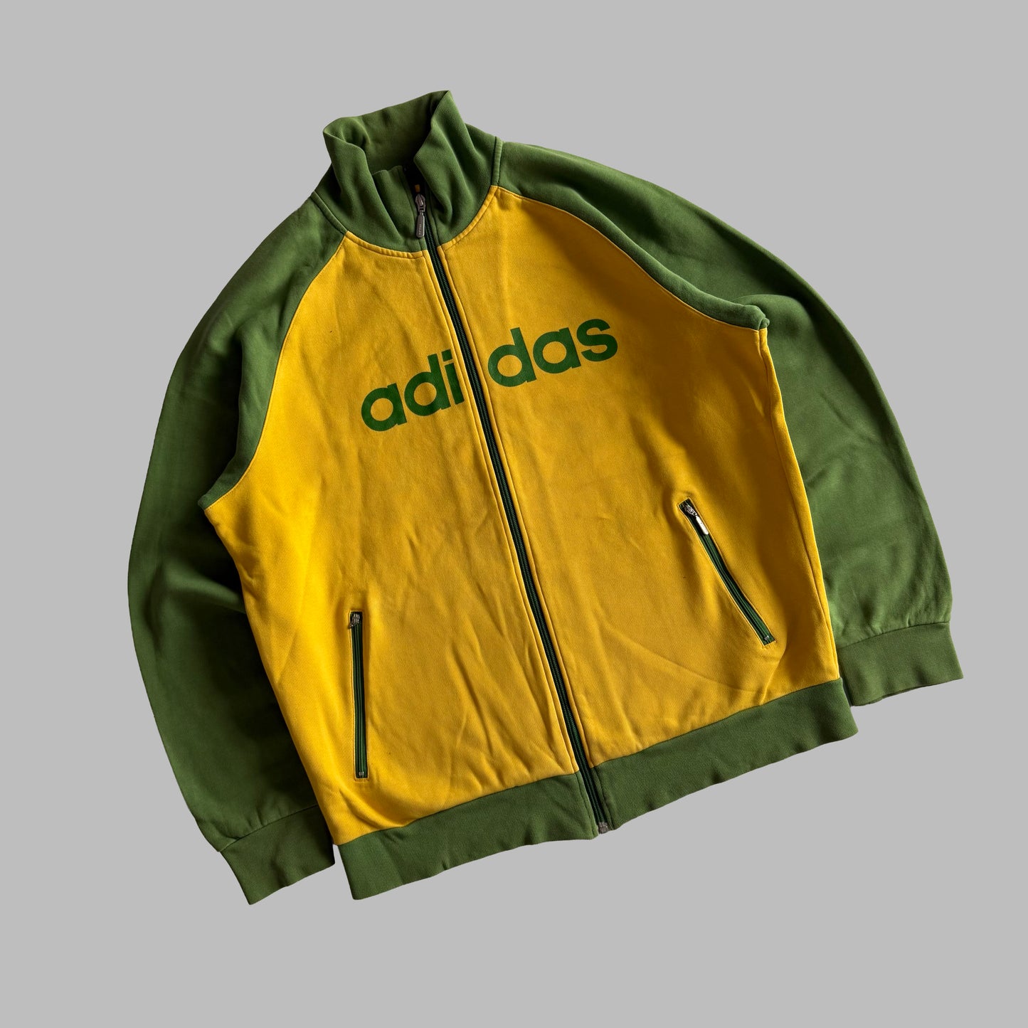 Y2K Adidas Raglan Spell Out Track Jacket - XL