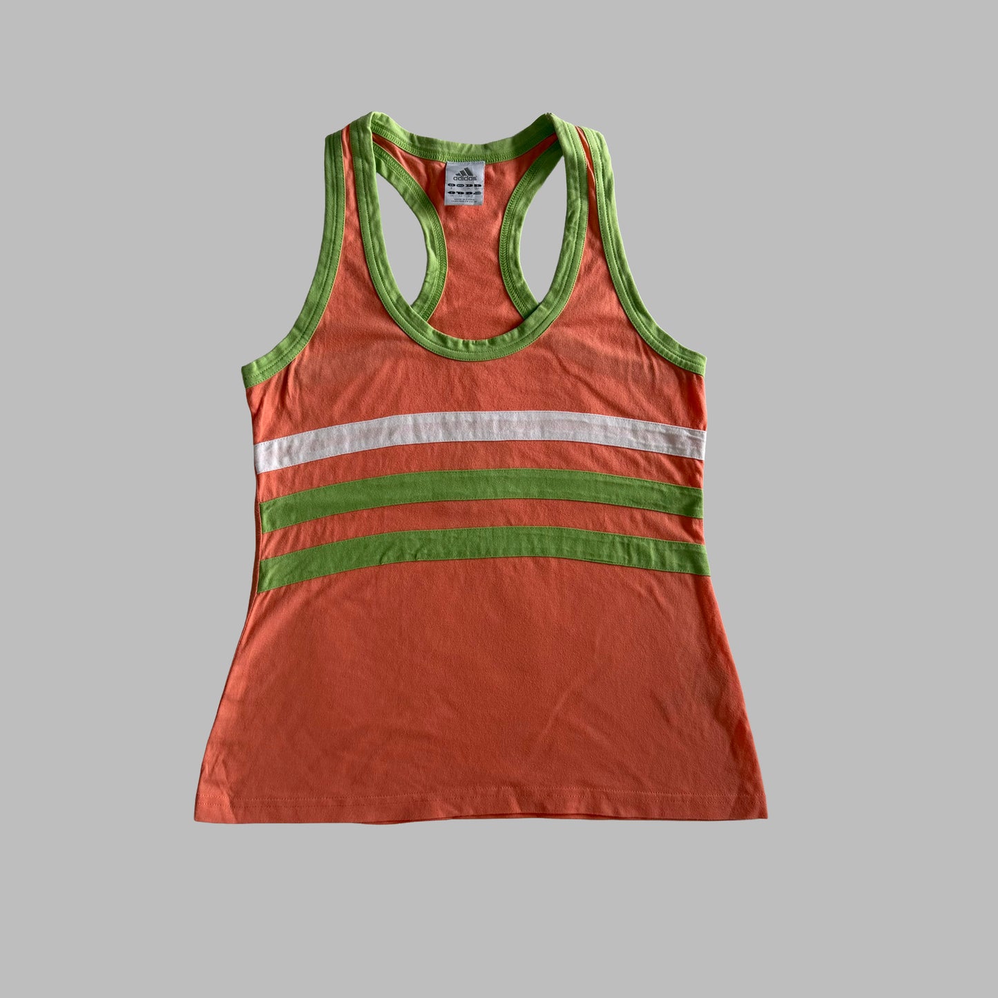 Y2K  Adidas Three Stripe Ringer Activewear Tank - L