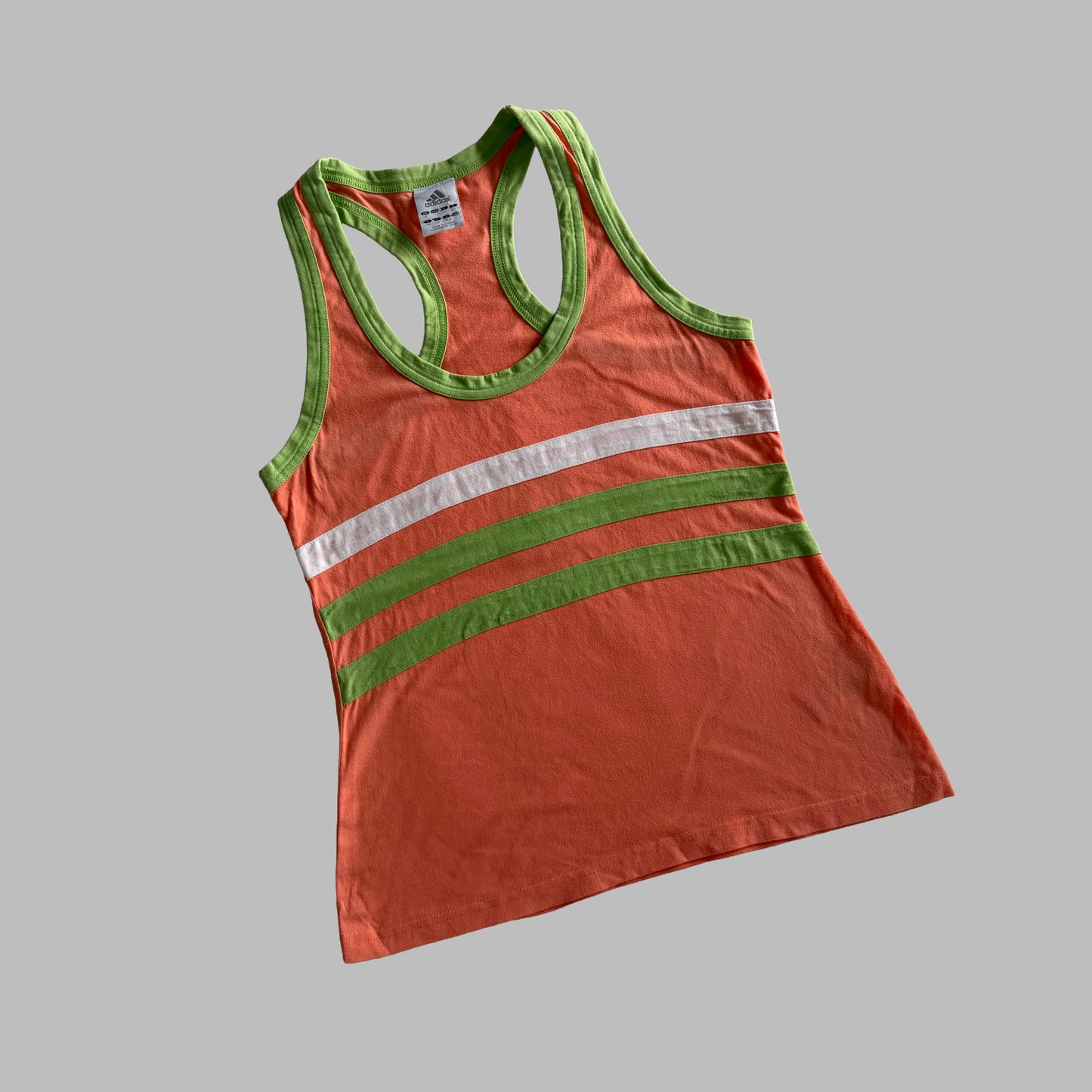 Y2K  Adidas Three Stripe Ringer Activewear Tank - L