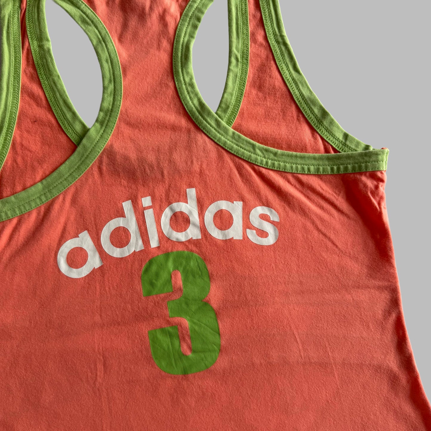 Y2K  Adidas Three Stripe Ringer Activewear Tank - L