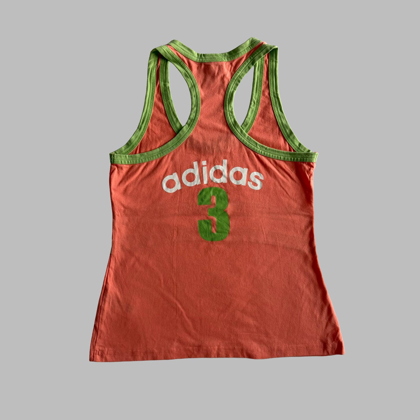 Y2K  Adidas Three Stripe Ringer Activewear Tank - L