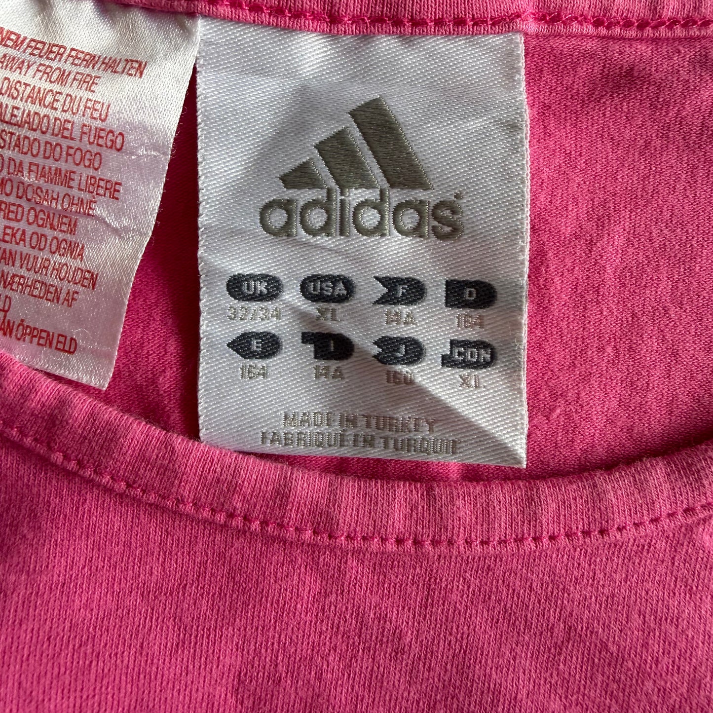 Y2K Adidas Spell Out Cropped Baby Tee - M