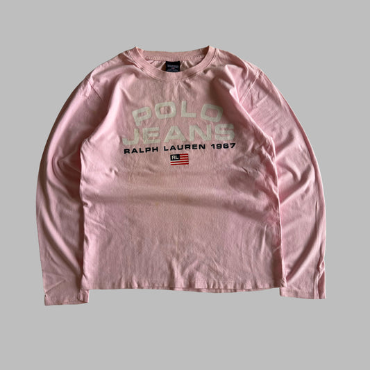 90s Ralph Lauren Polo Jeans Spell Out Long Sleeve - L