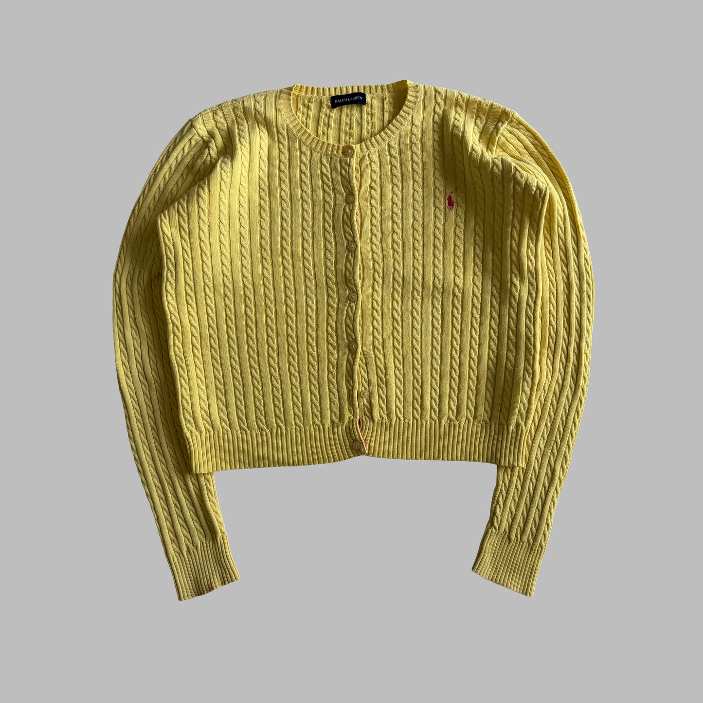 Y2K Polo Ralph Lauren Cable Knit Cardigan - M