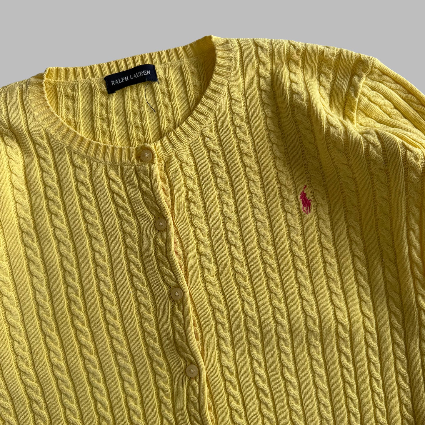 Y2K Polo Ralph Lauren Cable Knit Cardigan - M