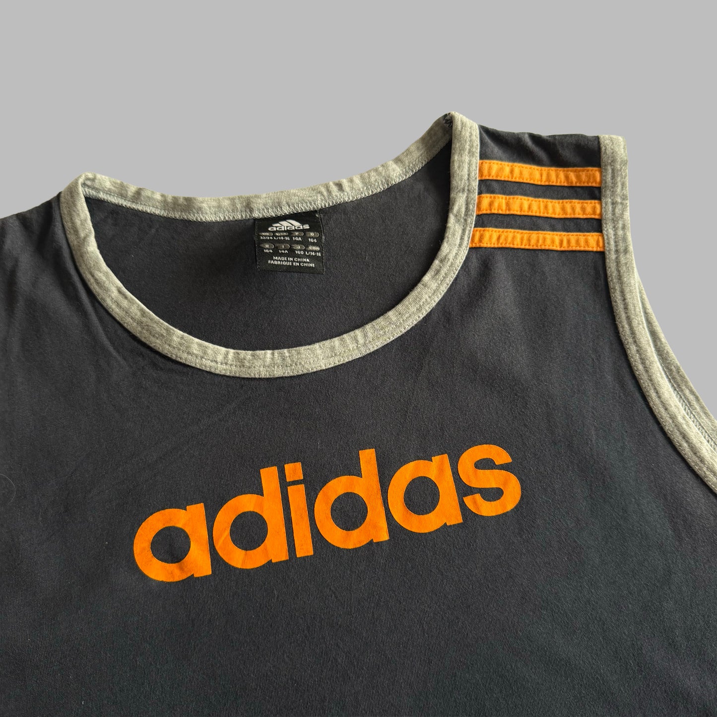 Y2K Adidas Spell Out Tank - L