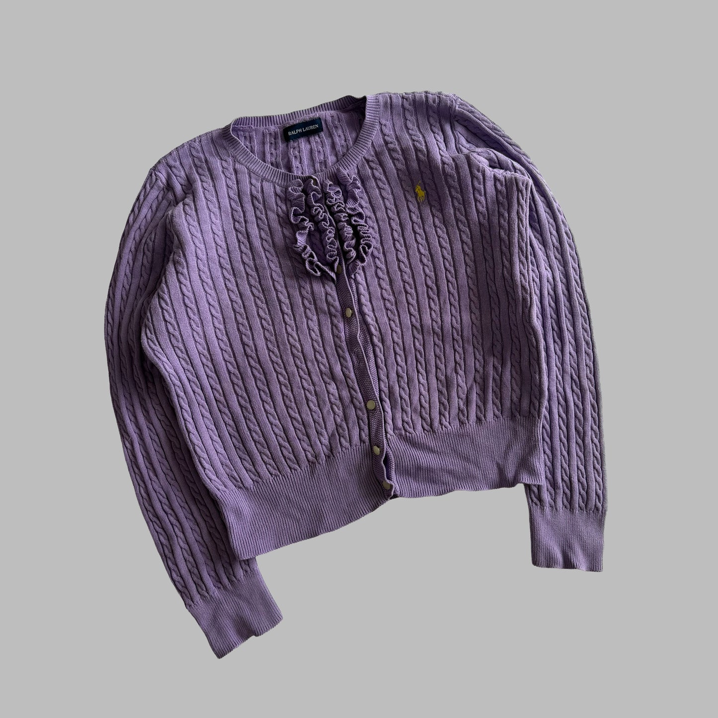 Y2K Polo Ralph Lauren Cable Knit Cardigan - M