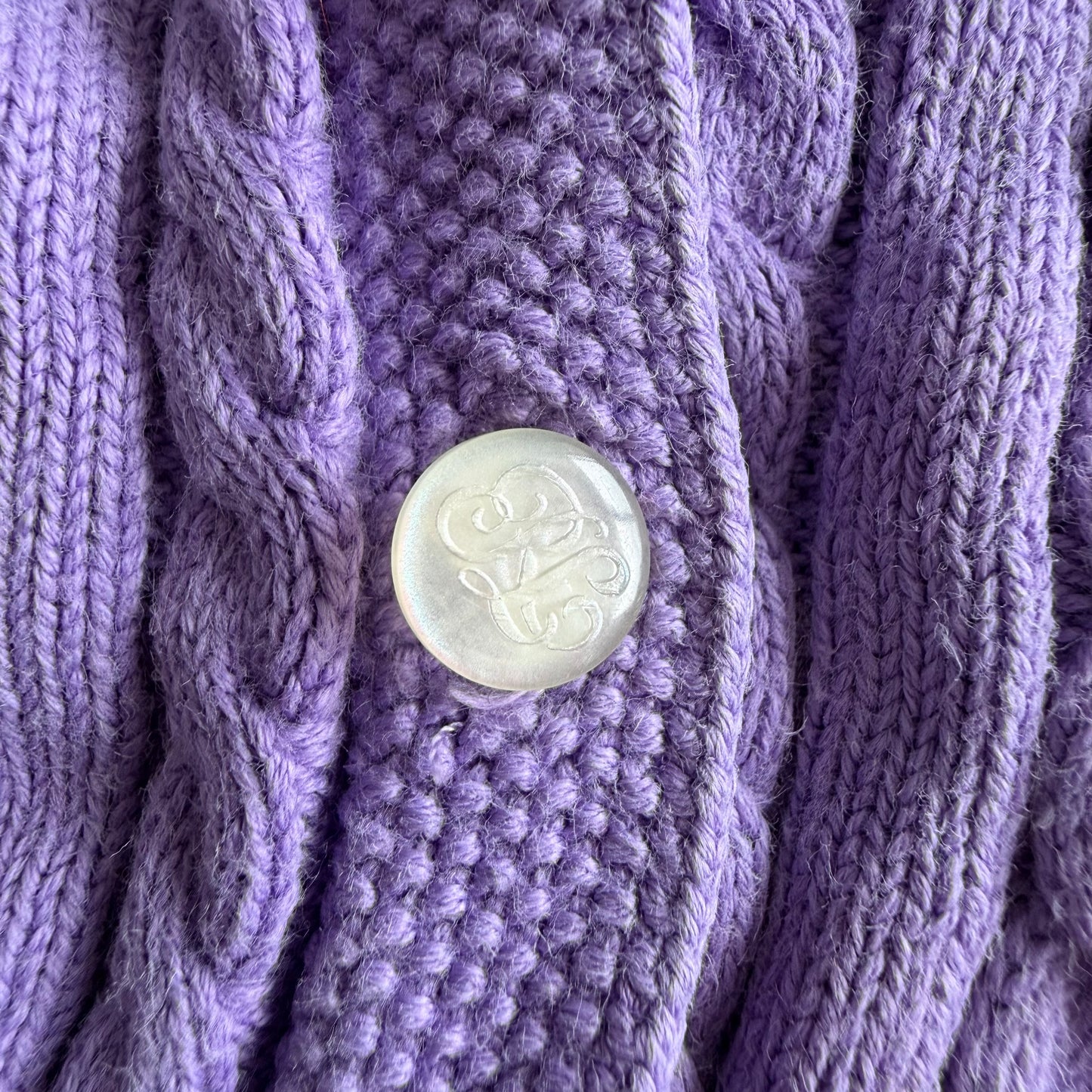 Y2K Polo Ralph Lauren Cable Knit Cardigan - M