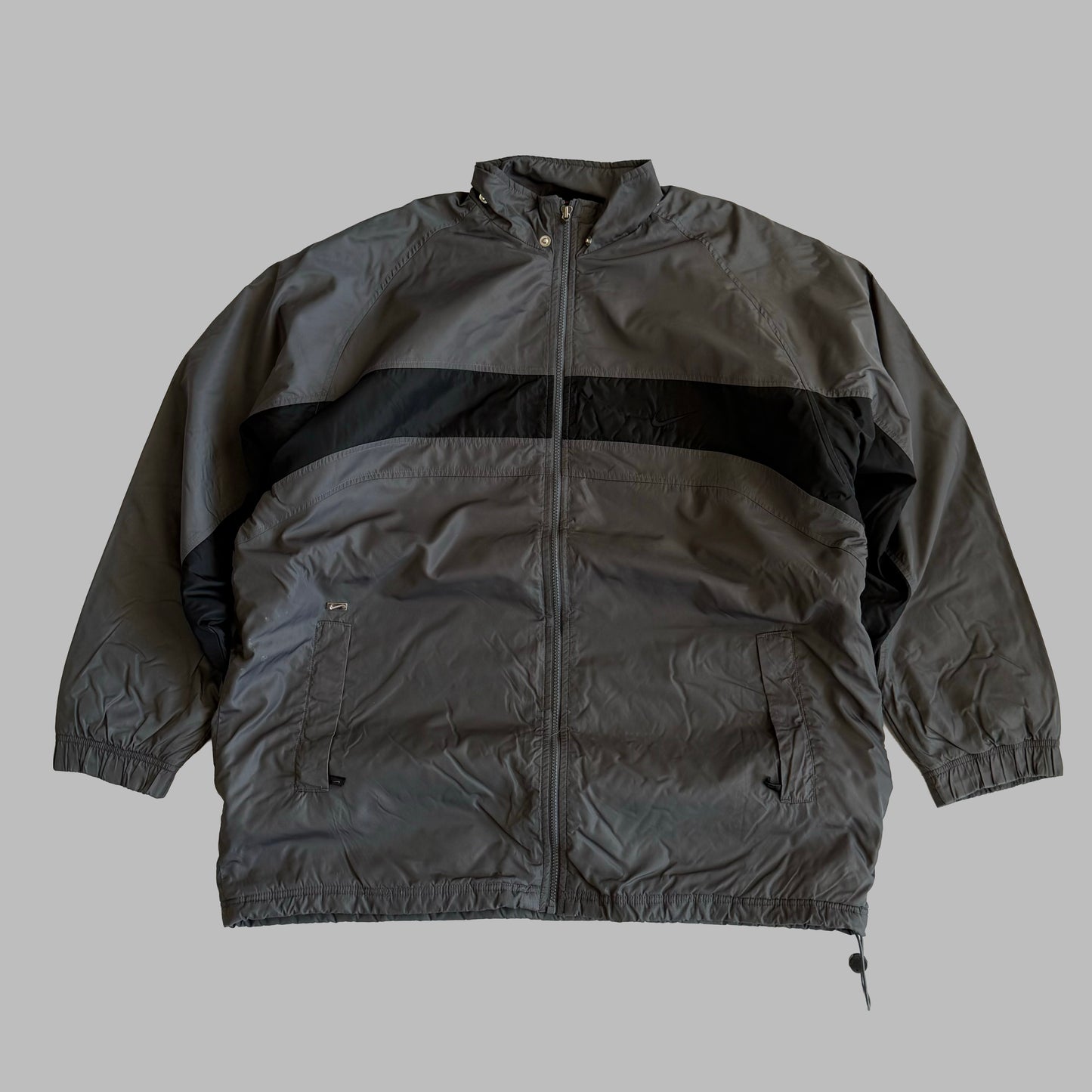 Y2K Nike Striped Insulated Jacket - XL
