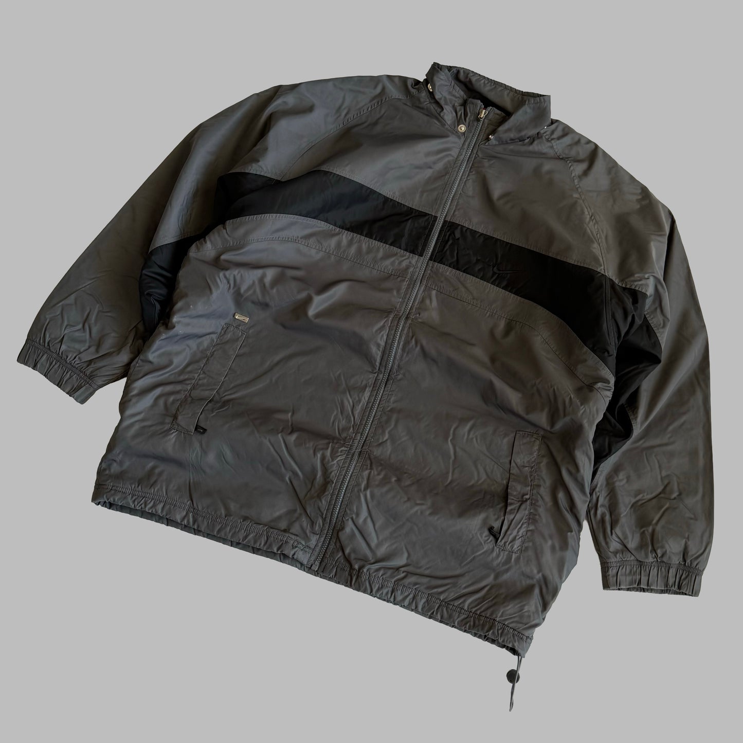 Y2K Nike Striped Insulated Jacket - XL