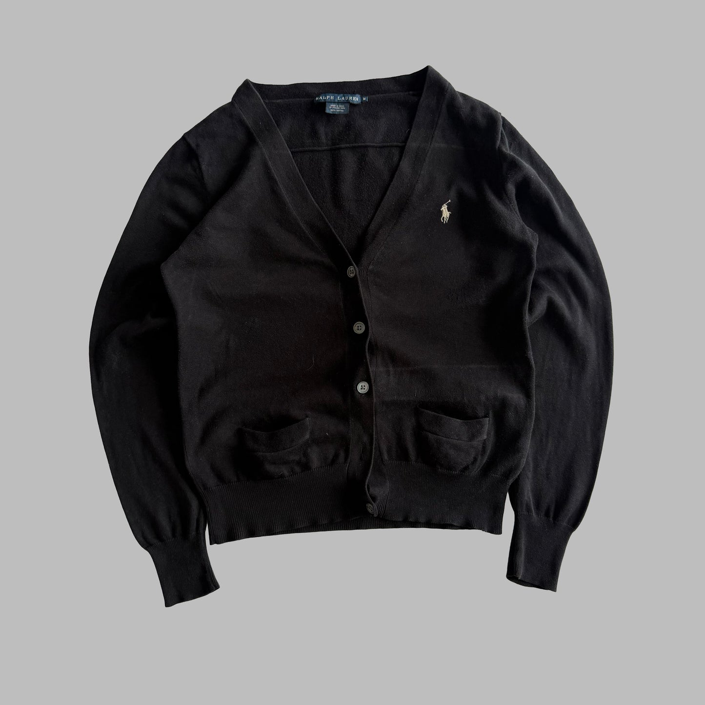 Y2K Polo Ralph Lauren Light Cotton Cardigan - M