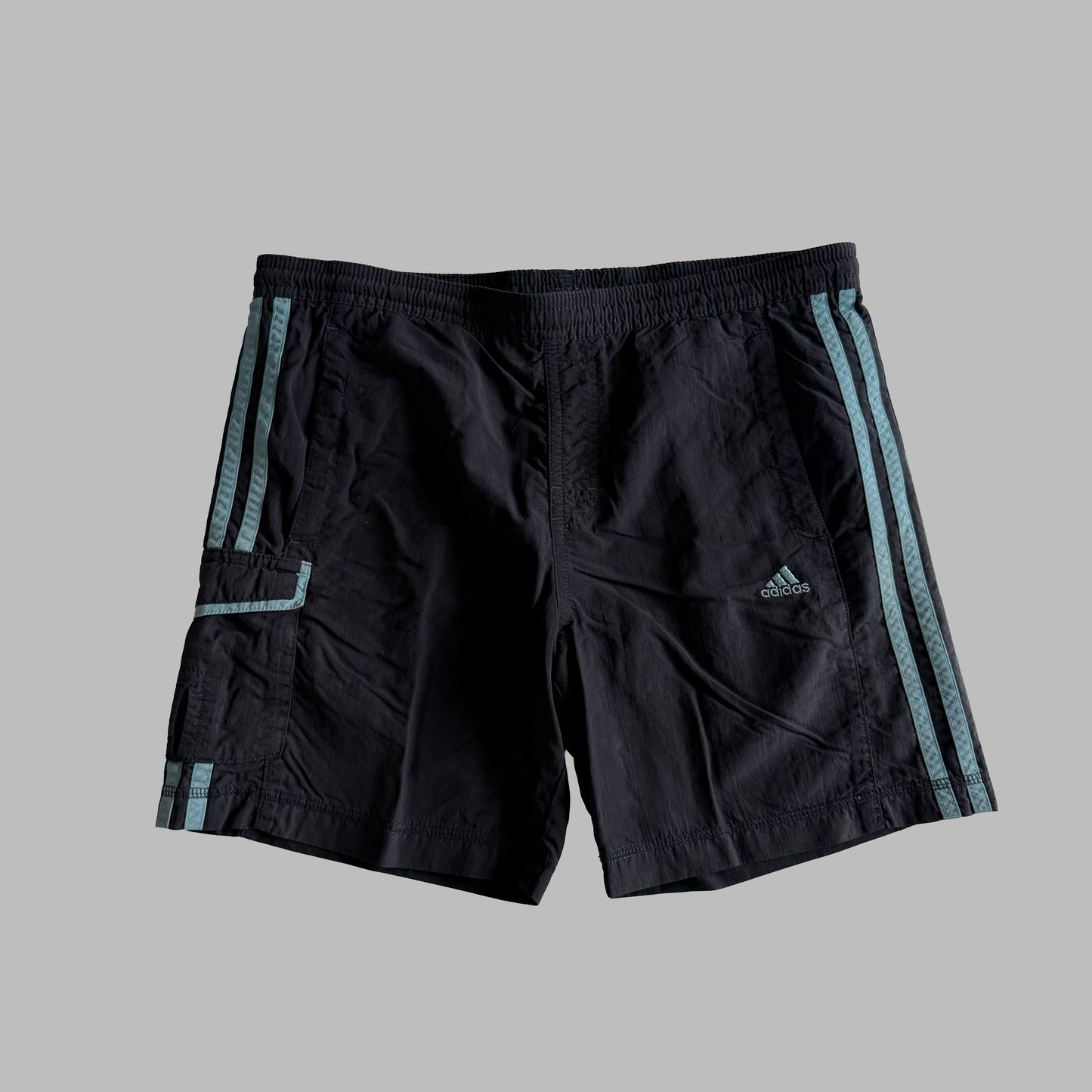 Y2K Adidas Three Stripe Mini Shorts - S