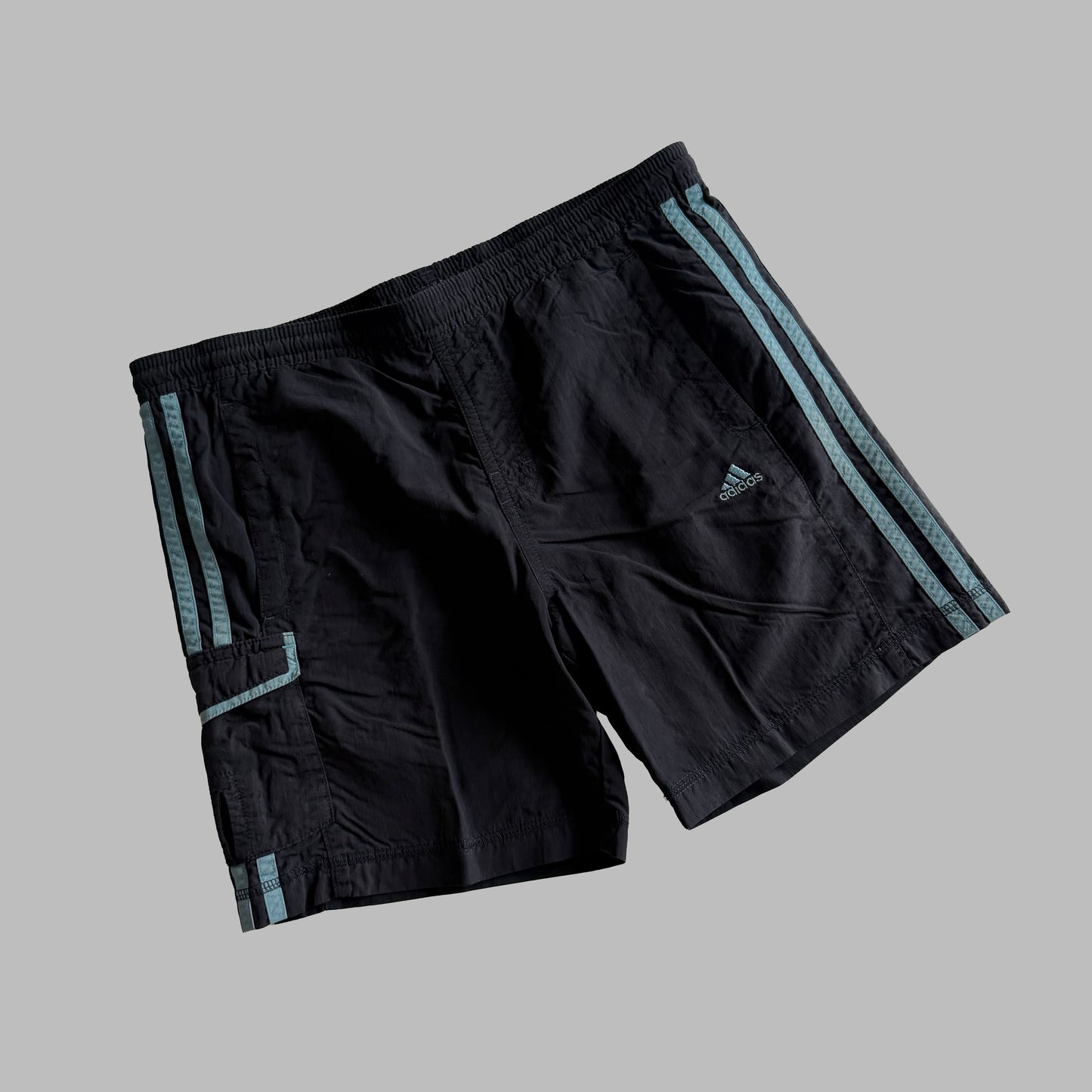 Y2K Adidas Three Stripe Mini Shorts - S