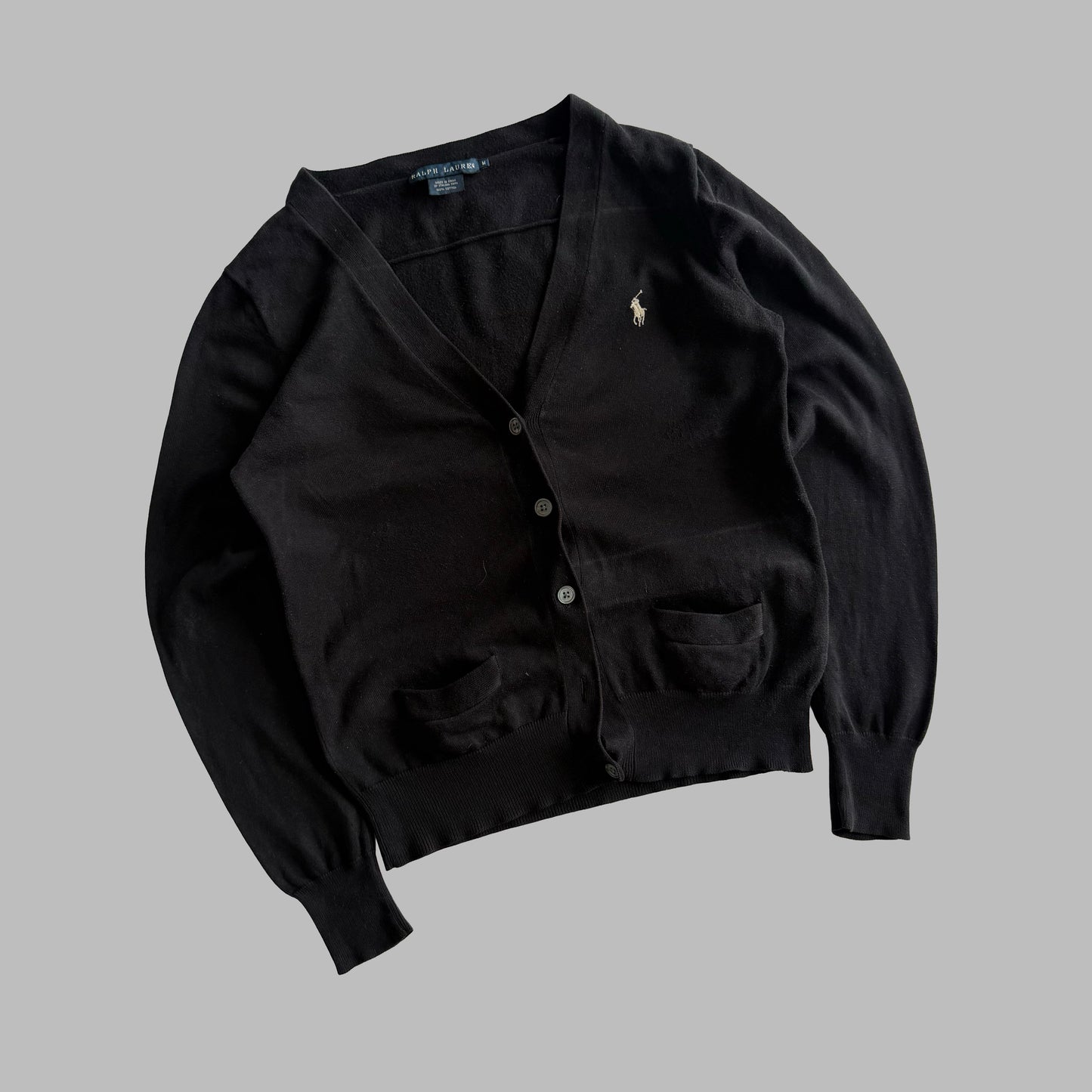 Y2K Polo Ralph Lauren Light Cotton Cardigan - M