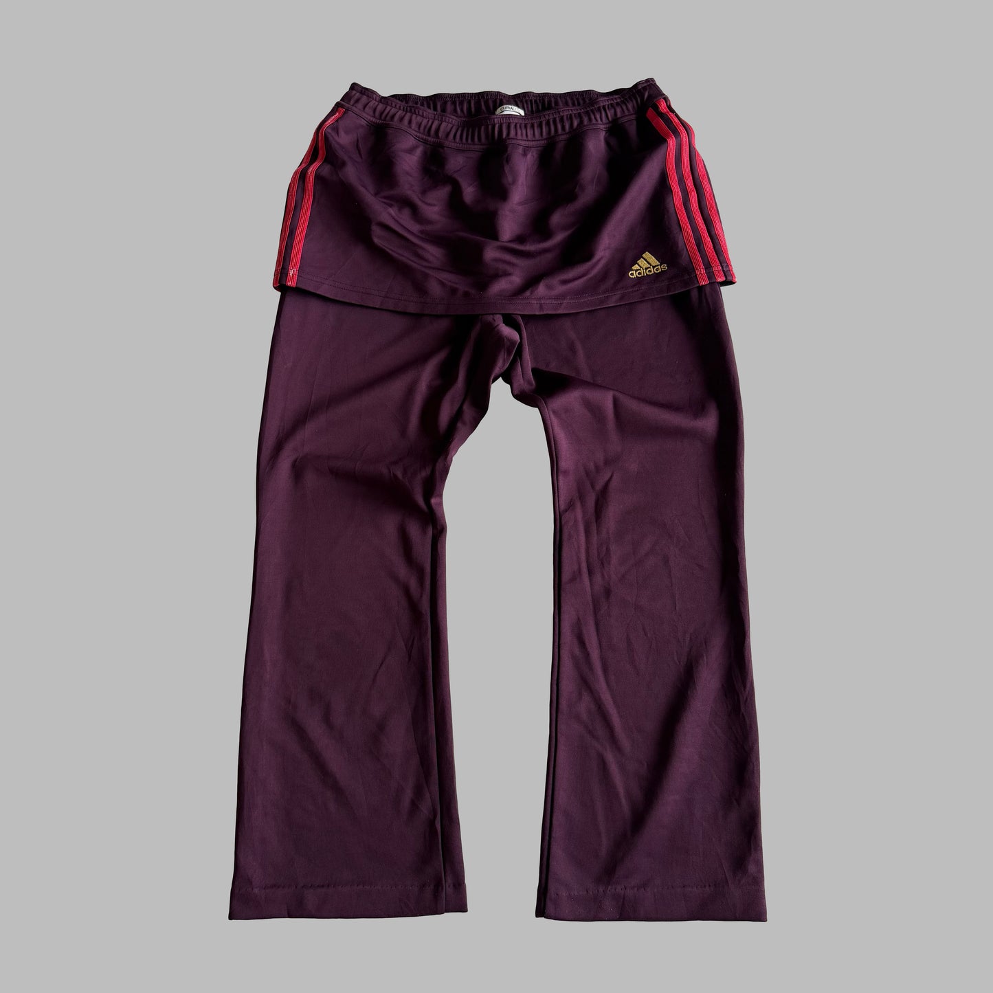 Y2K Adidas Wide Leg Skirt Track Pants - M