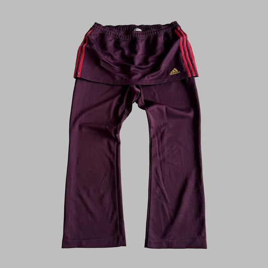 Y2K Adidas Wide Leg Skirt Track Pants - M