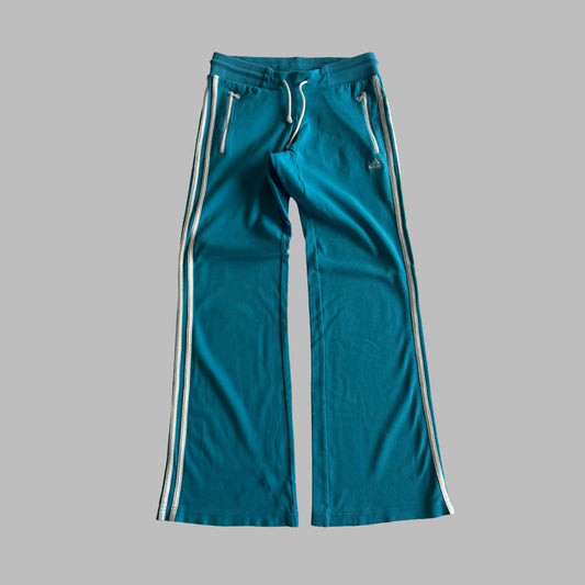 Y2K Adidas Wide Leg Three Stripe Track Pants - S