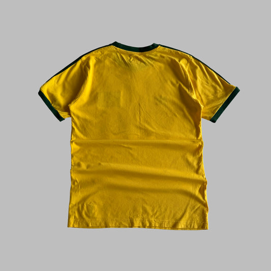 Y2K Adidas Three Stripe Brazil T-Shirt - M