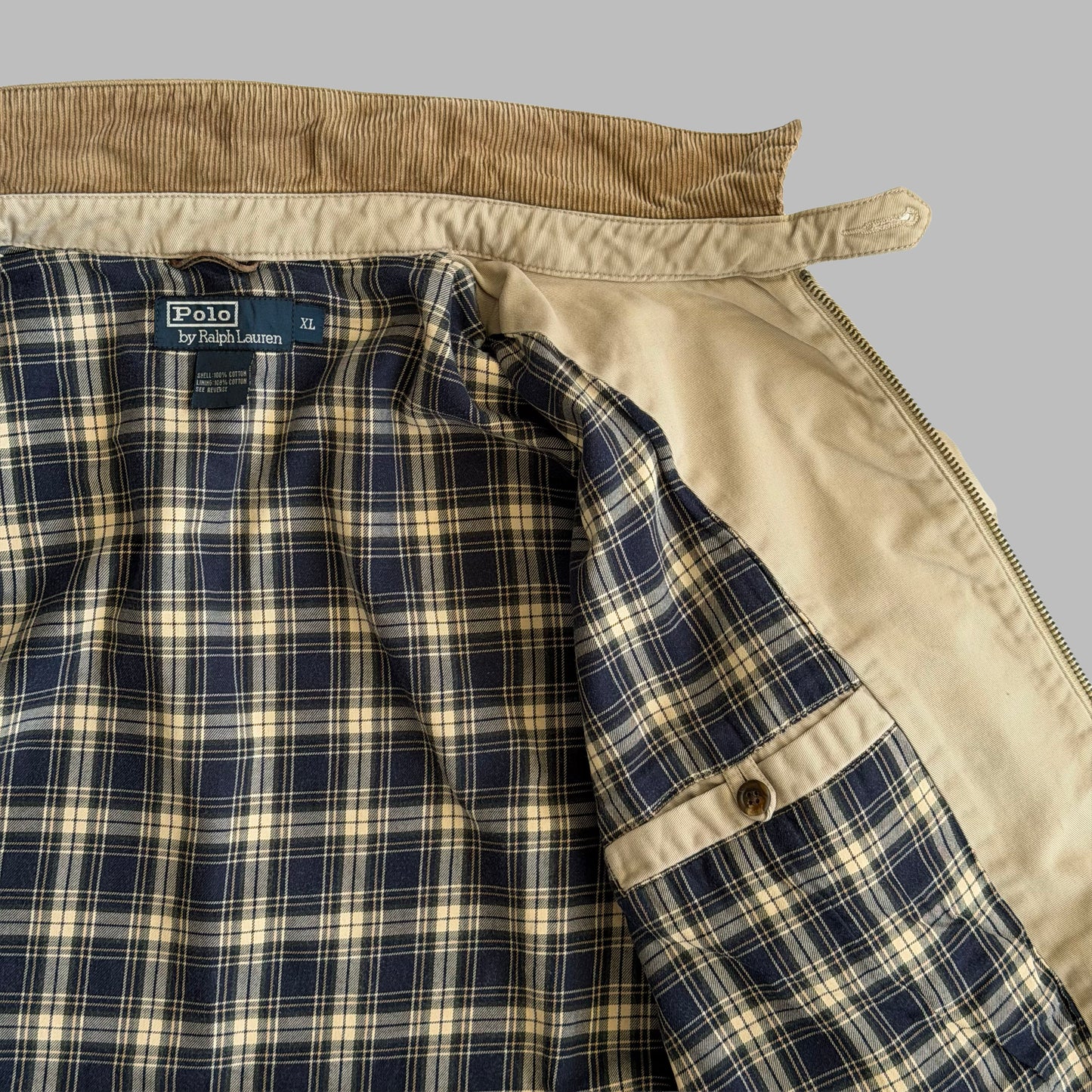 90s Polo Ralph Lauren Corduroy Collar Harrington Jacket - XL
