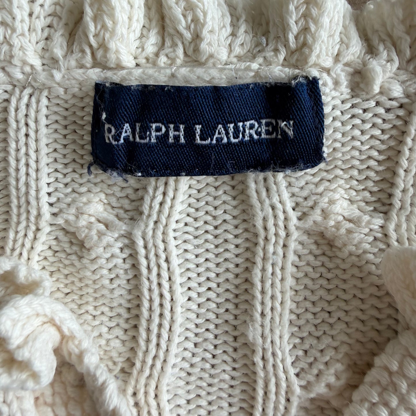 Y2K Polo Ralph Lauren Cable Knit Cardigan - S