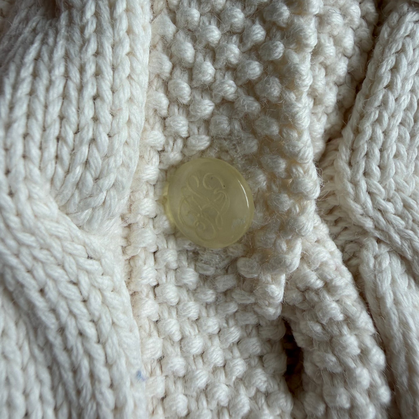 Y2K Polo Ralph Lauren Cable Knit Cardigan - S
