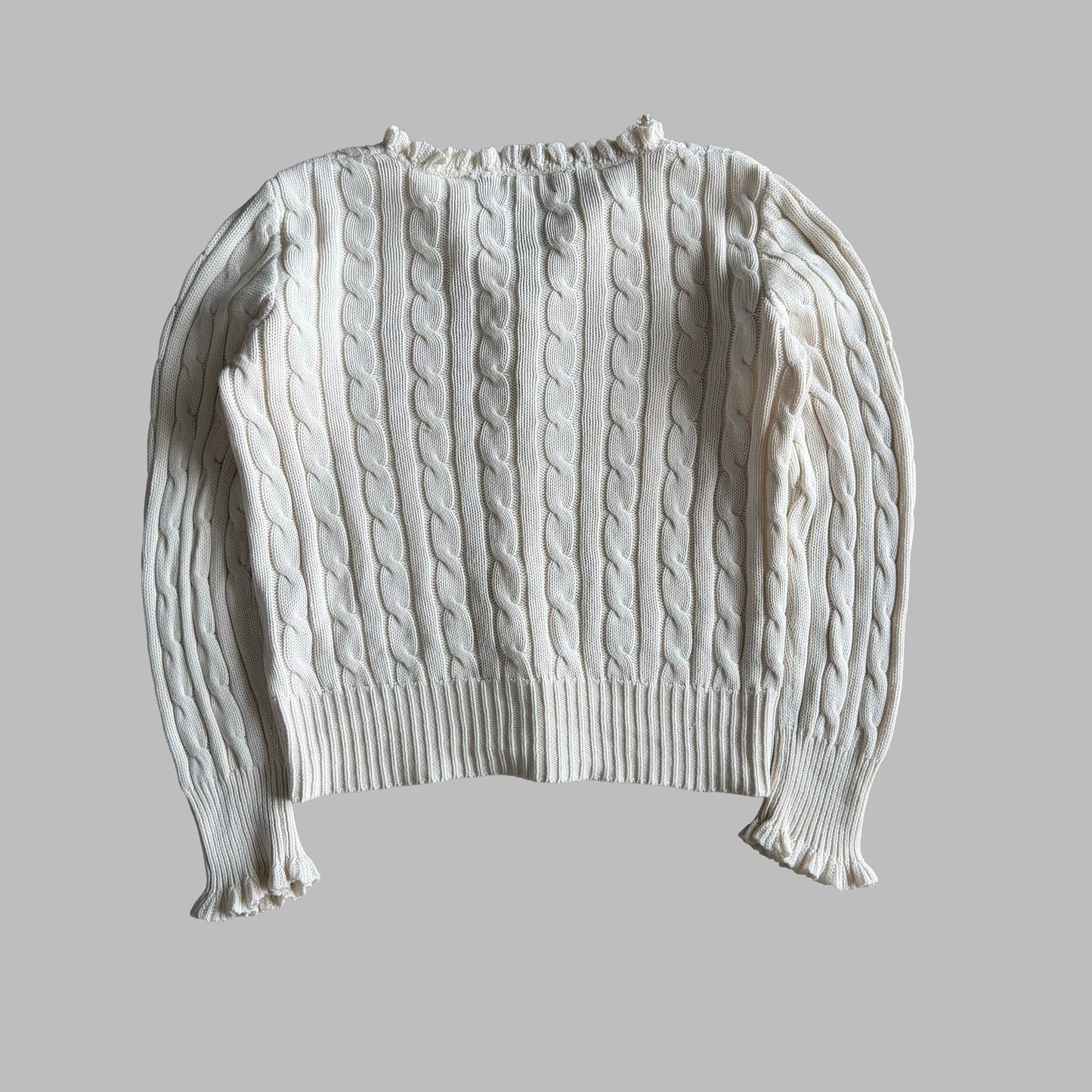 Y2K Polo Ralph Lauren Cable Knit Cardigan - S