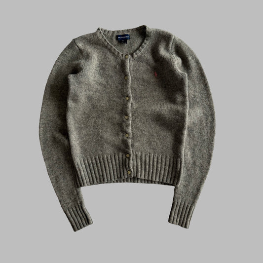 Y2K Polo Ralph Lauren Heavy Wool Cardigan - M