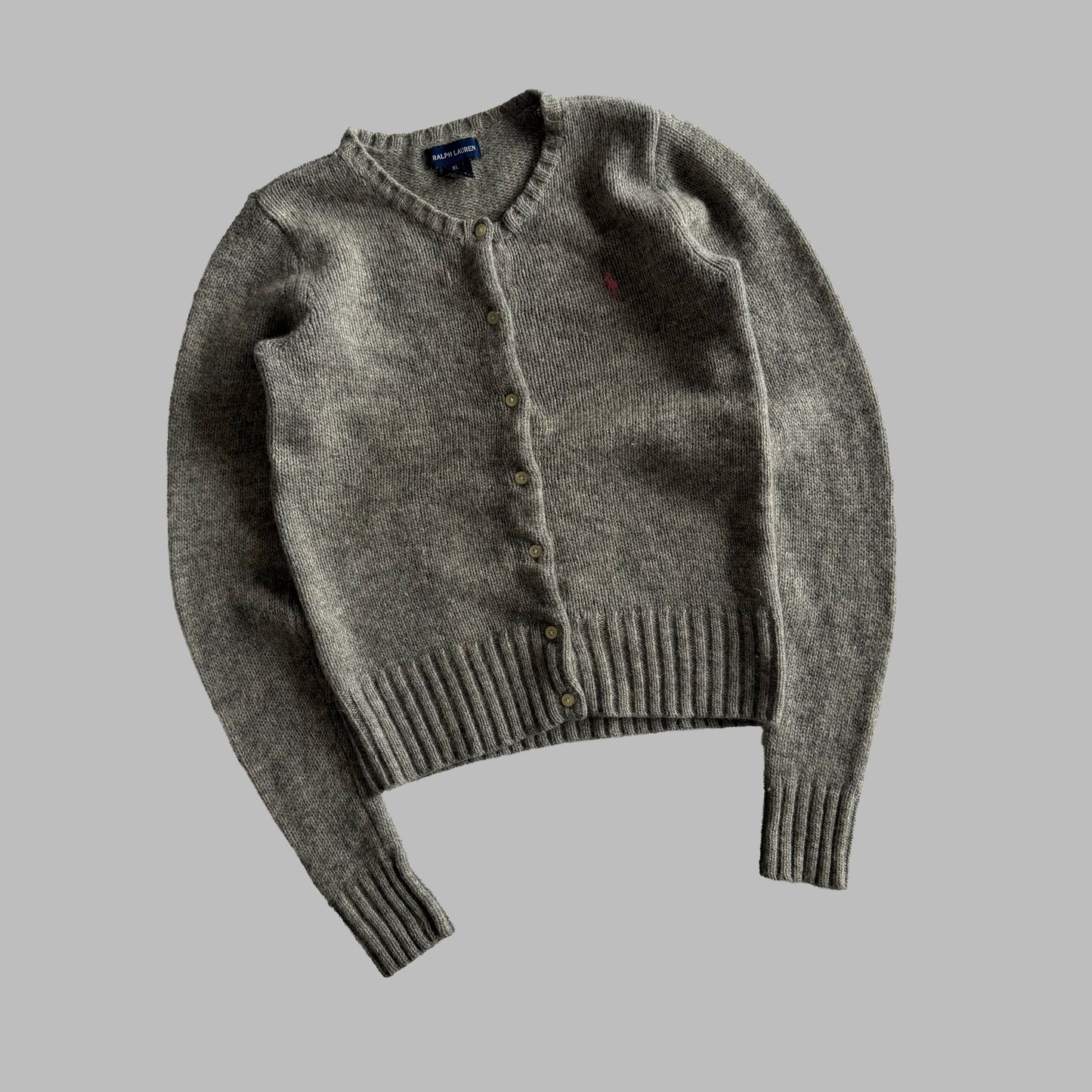 Y2K Polo Ralph Lauren Heavy Wool Cardigan - M